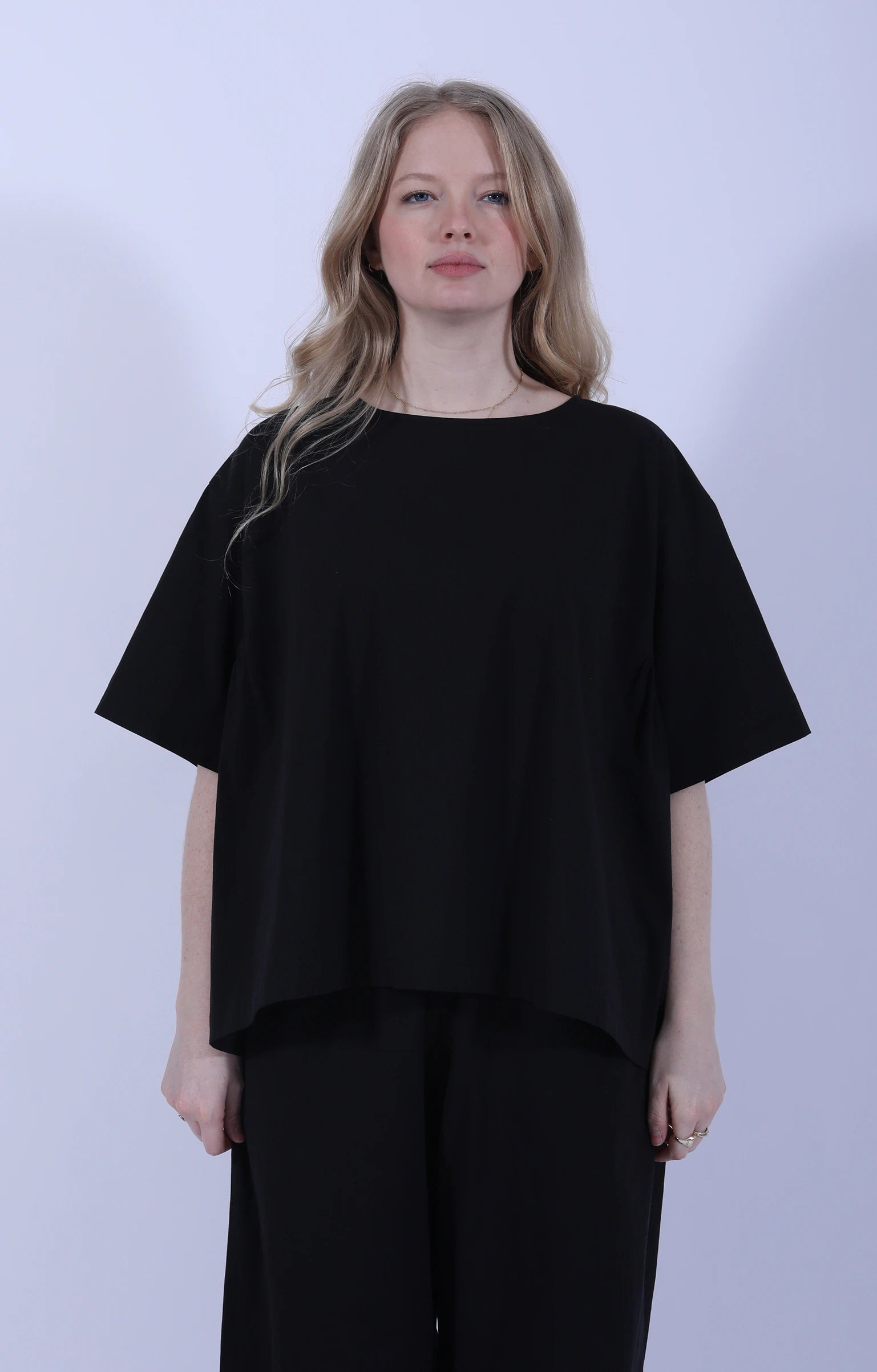 Side Gathers Top Black
