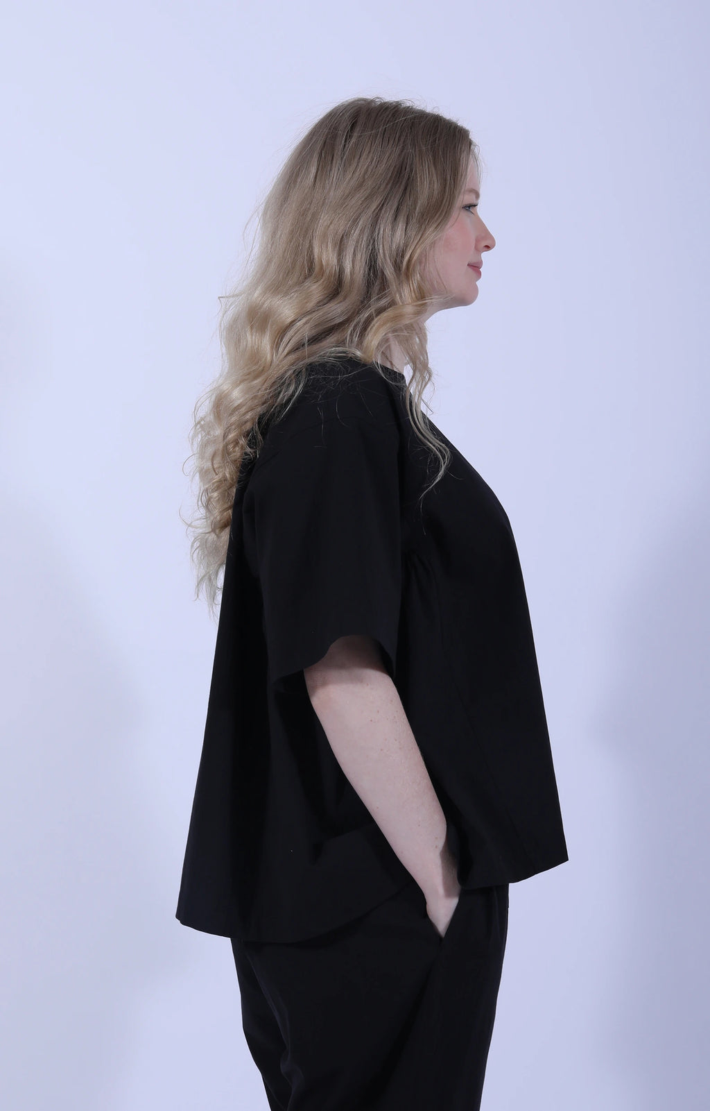 Side Gathers Top Black