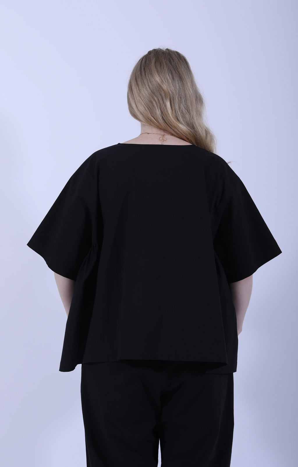 Side Gathers Top Black