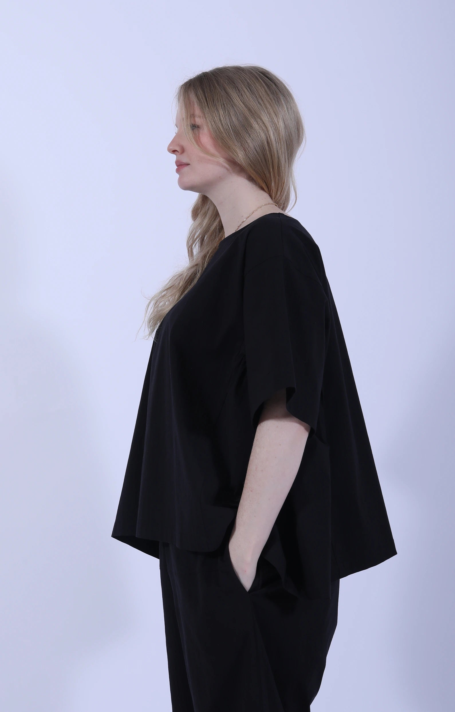 Side Gathers Top Black