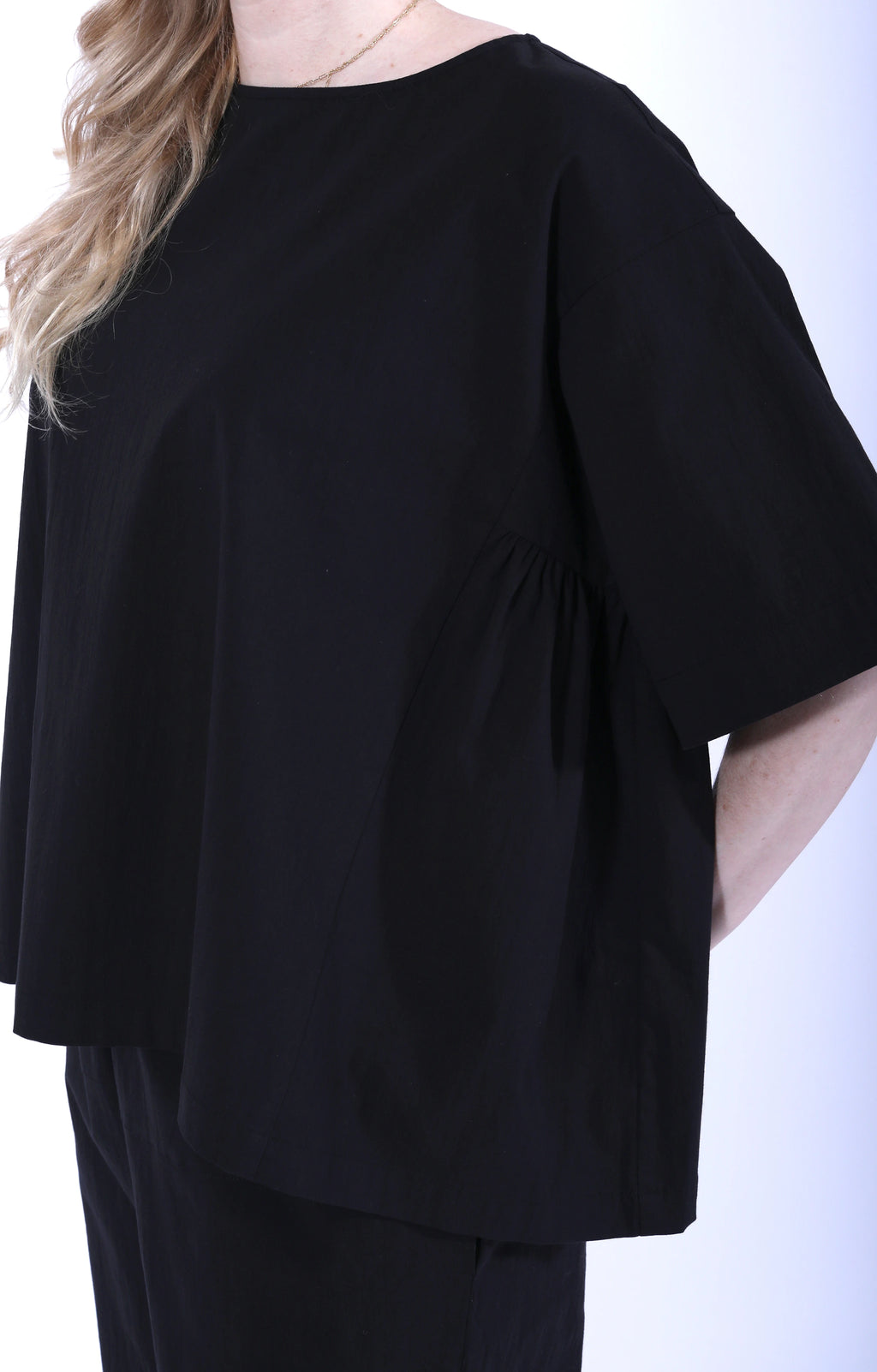 Side Gathers Top Black