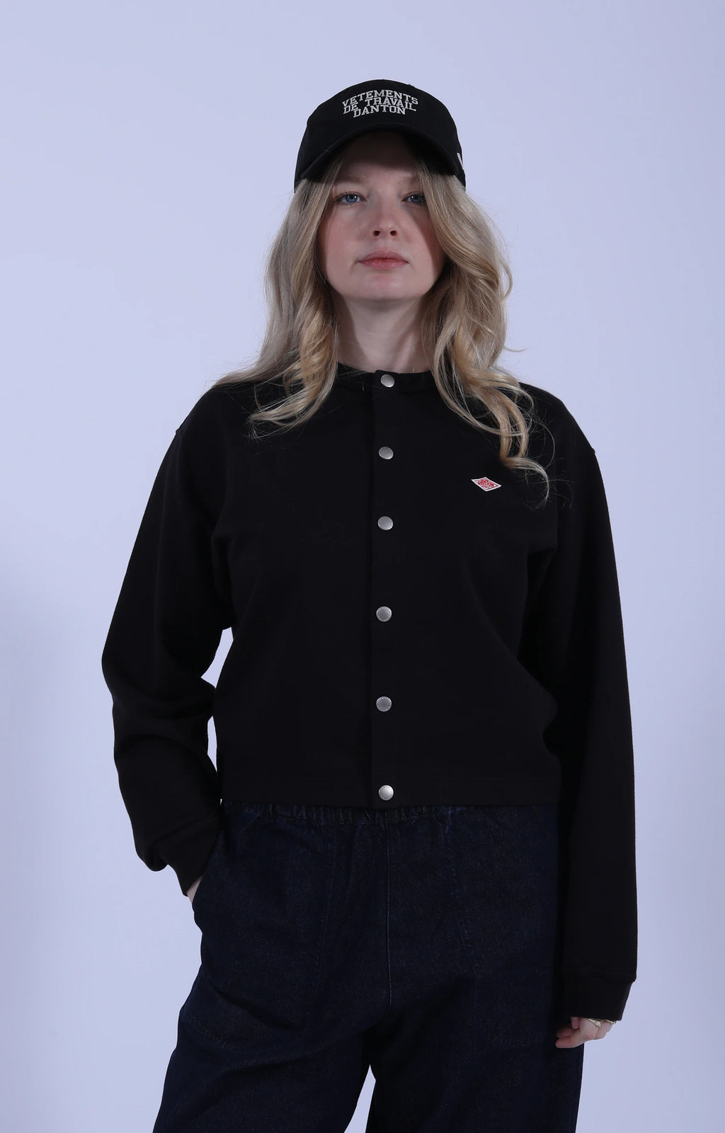 Crew Cardigan Jersey Charcoal