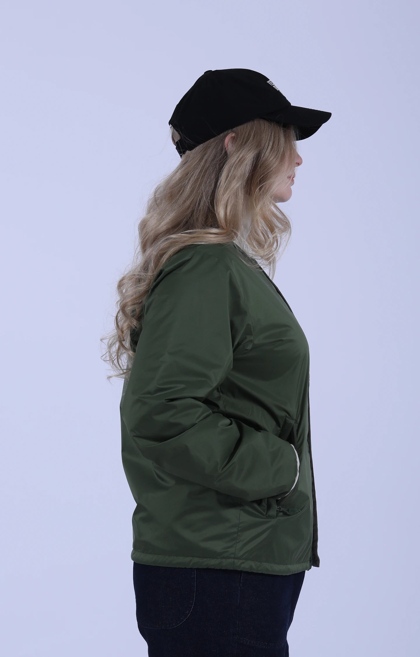 (M) Insulation Collarless Jacket Olive