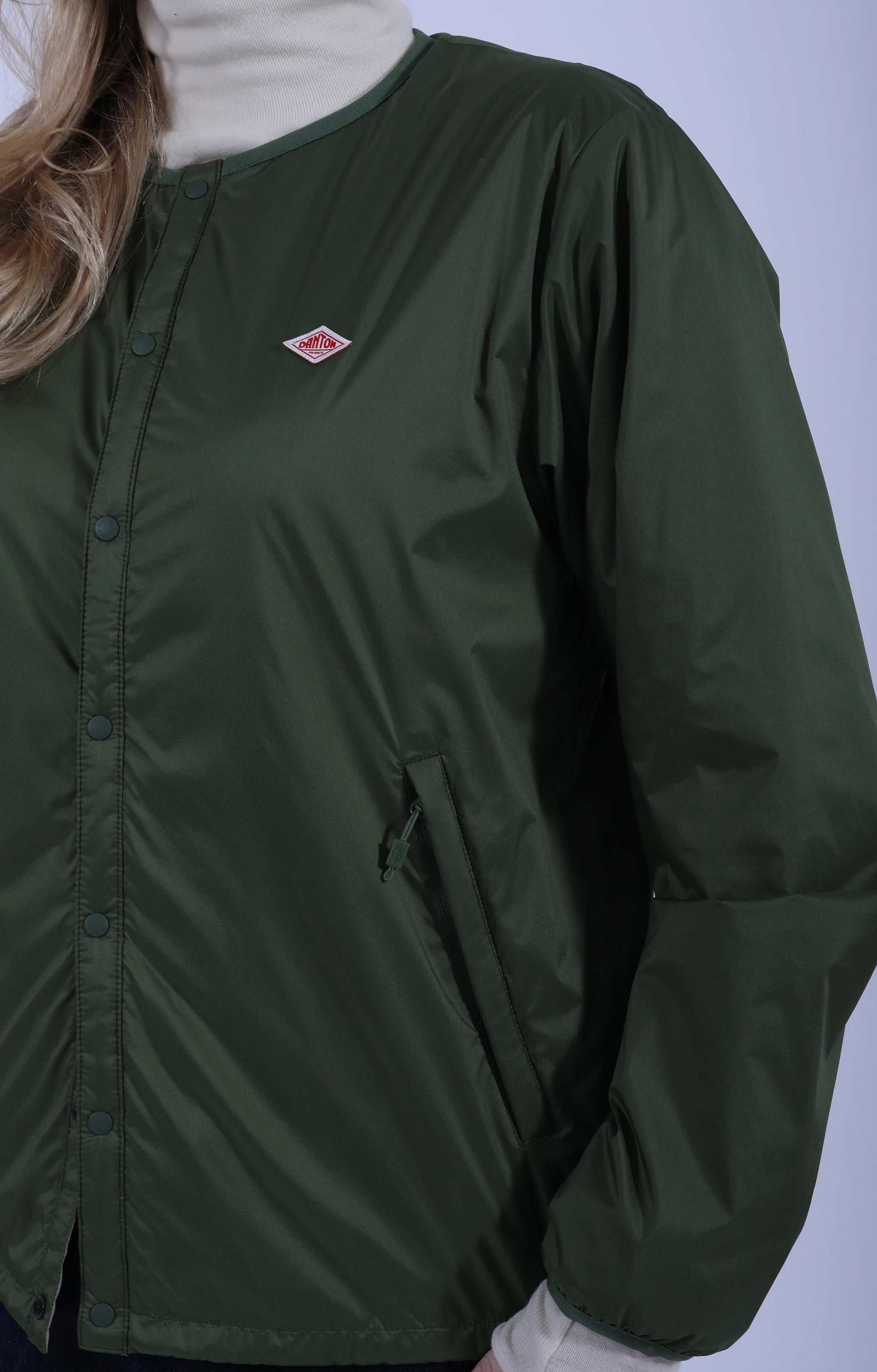 (M) Insulation Collarless Jacket Olive