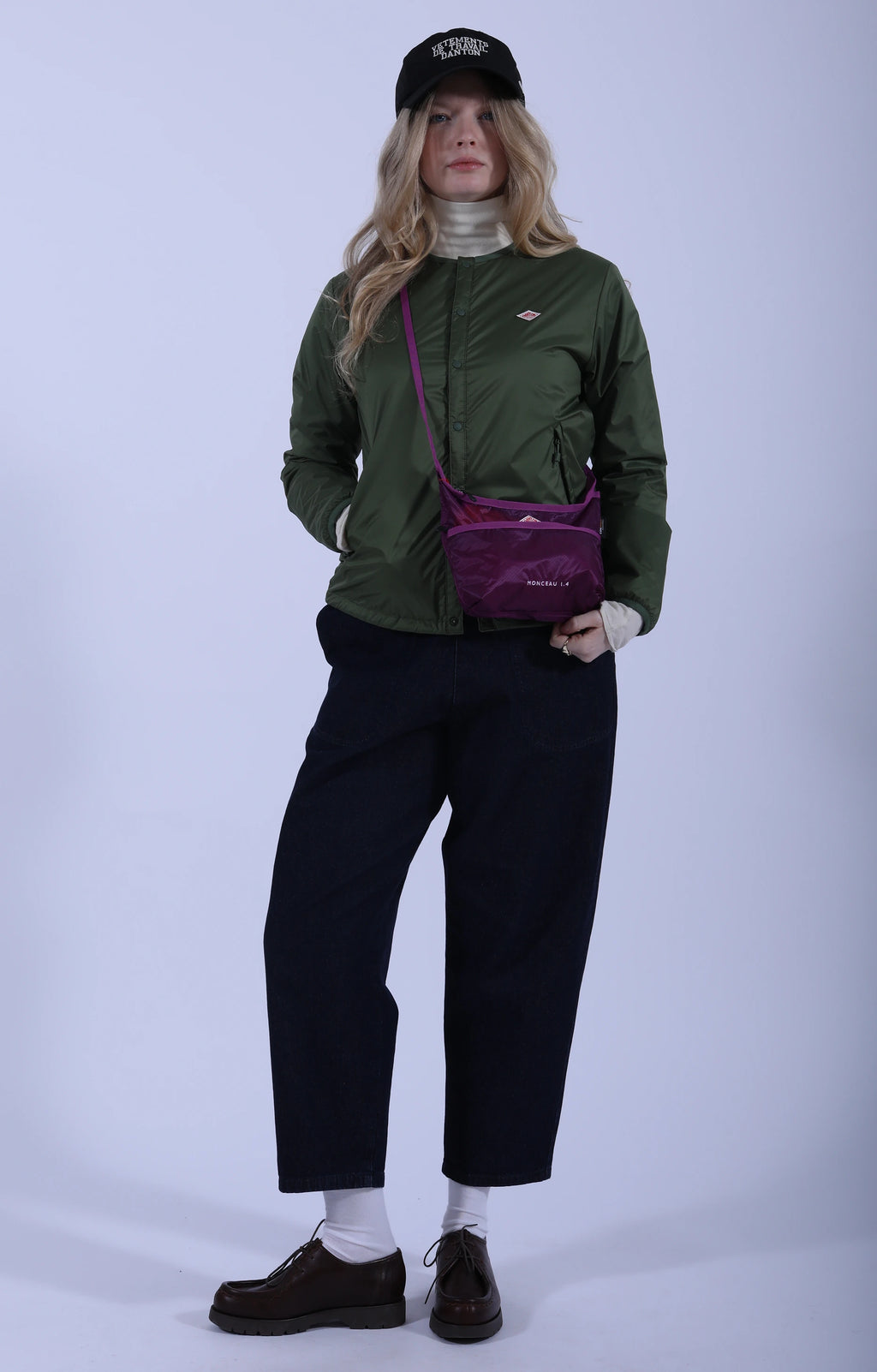 Insulation Collarless Jacket Olive