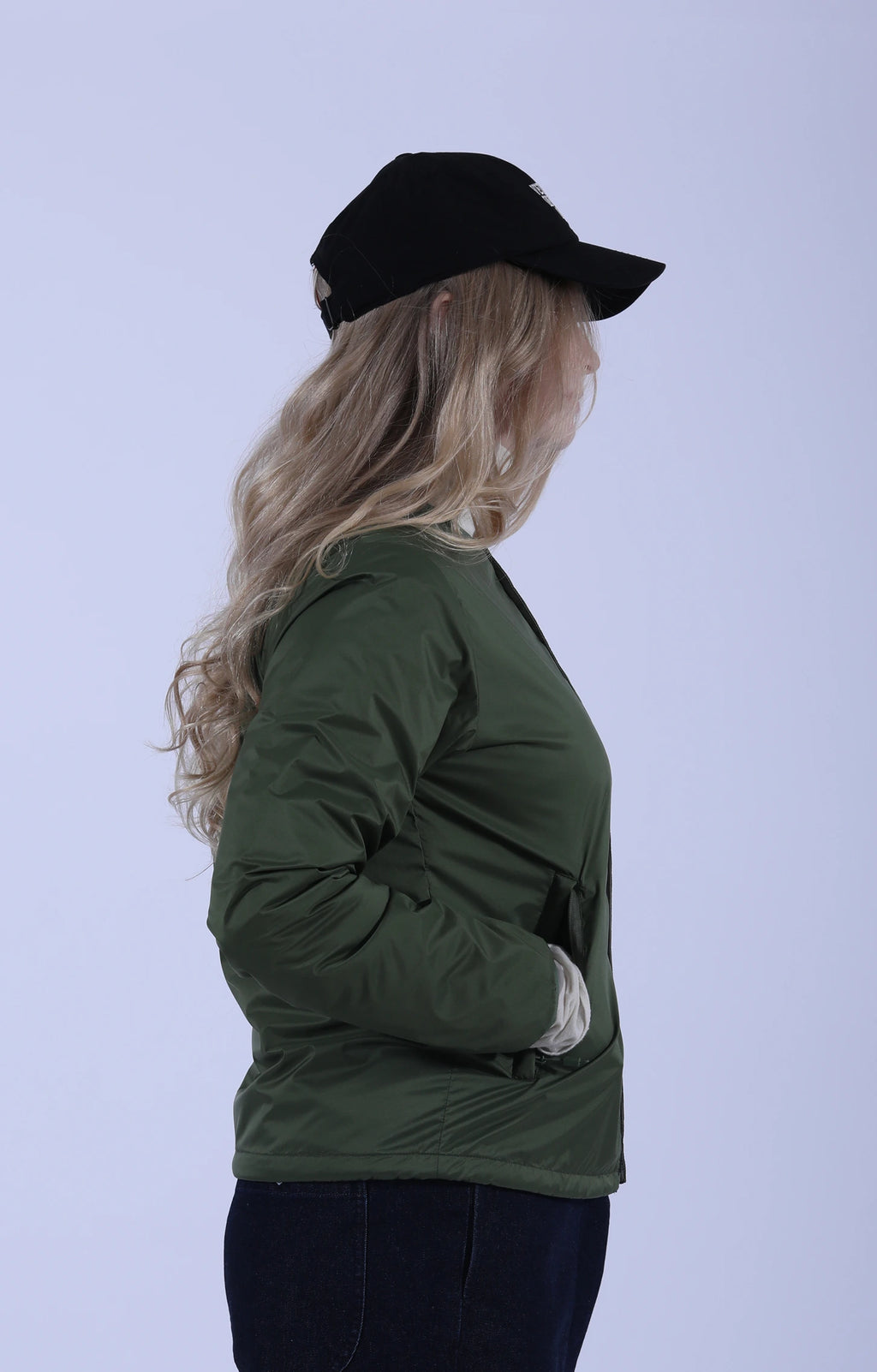Insulation Collarless Jacket Olive