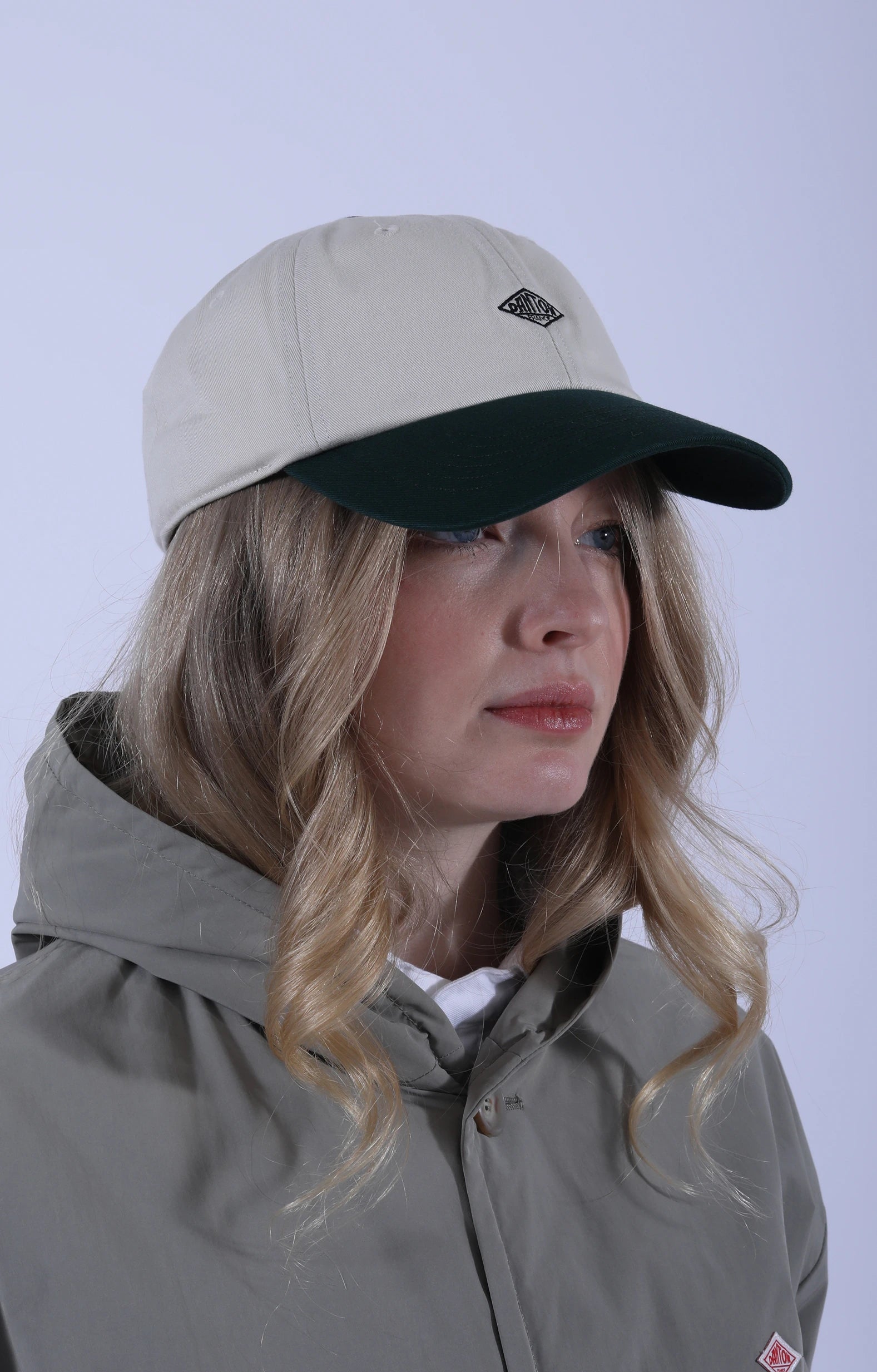 6 Panel Cap Ecru x Green