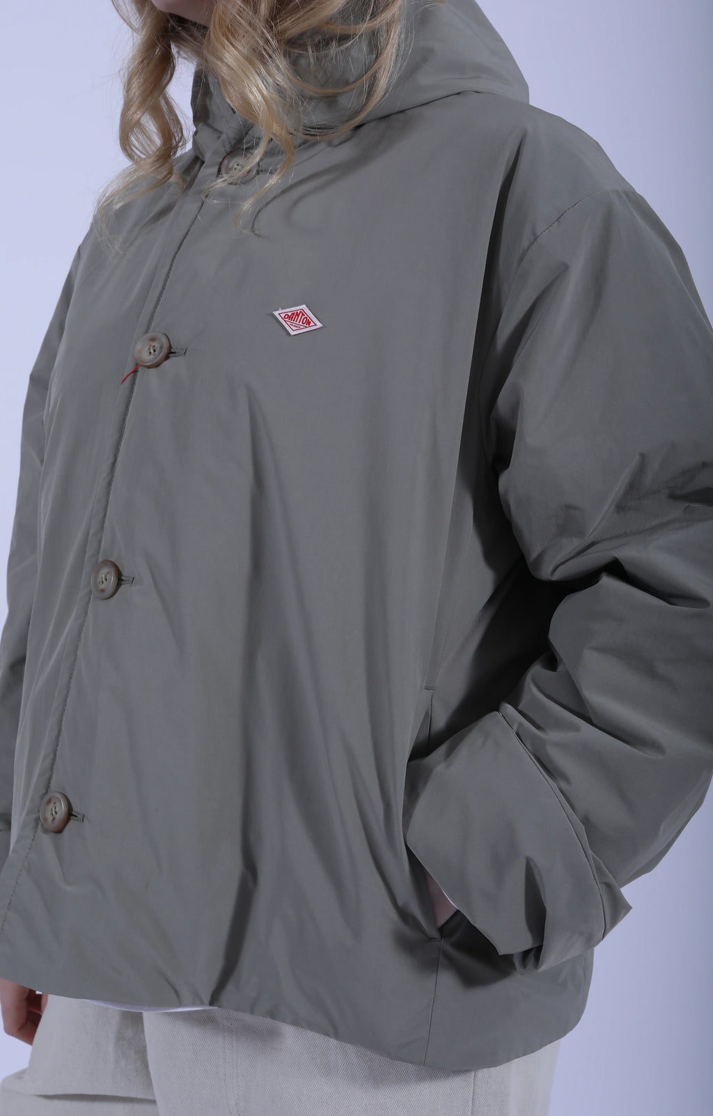 Hooded Jacket Taffeta Greige