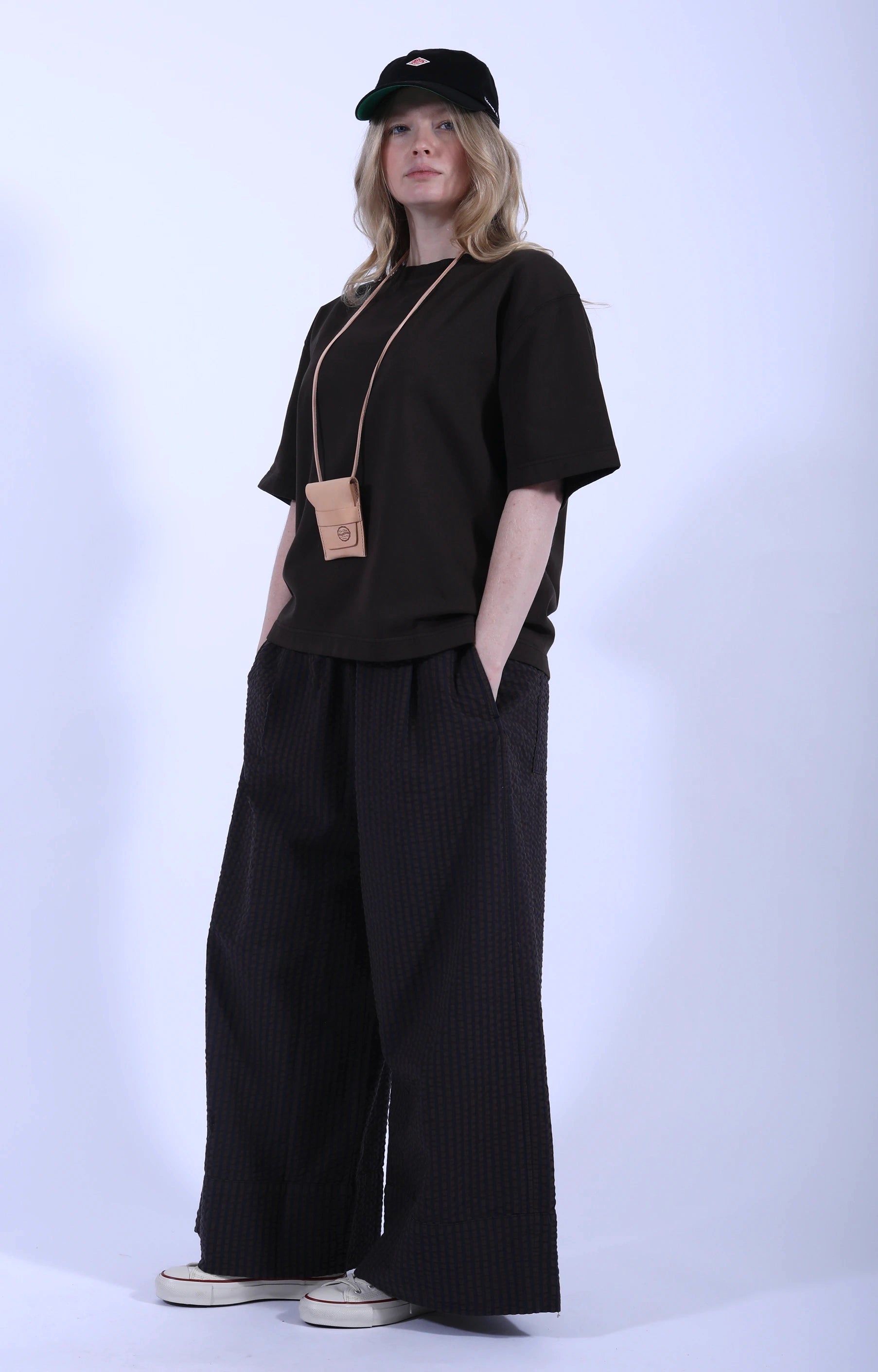 Culotte Seersucker Trouser Coffee/Navy