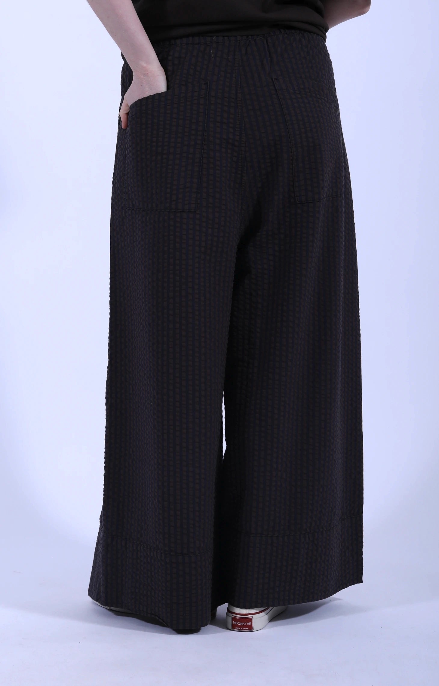 Culotte Seersucker Trouser Coffee/Navy