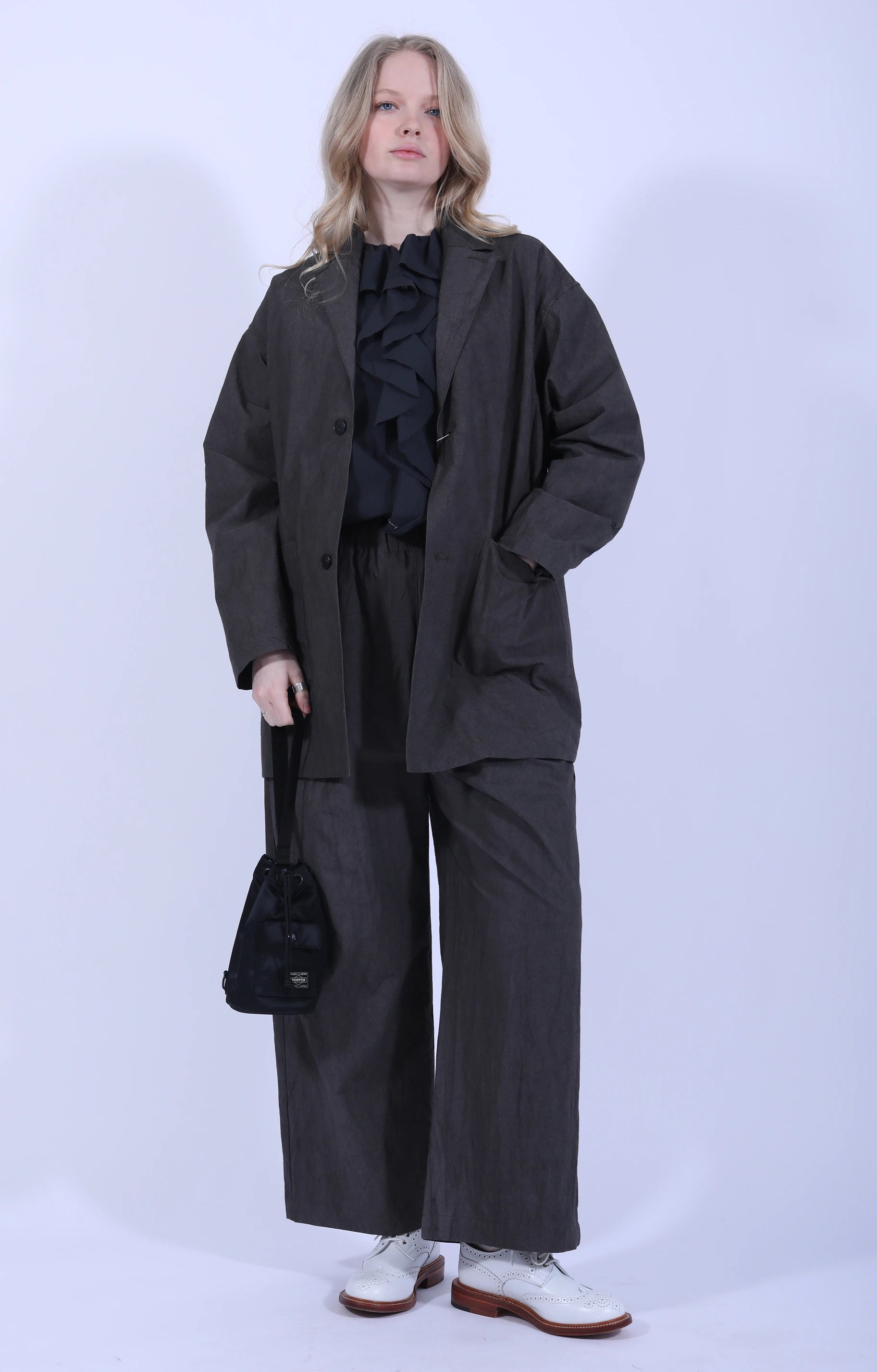 Tailored Collar Jacket Charcoal