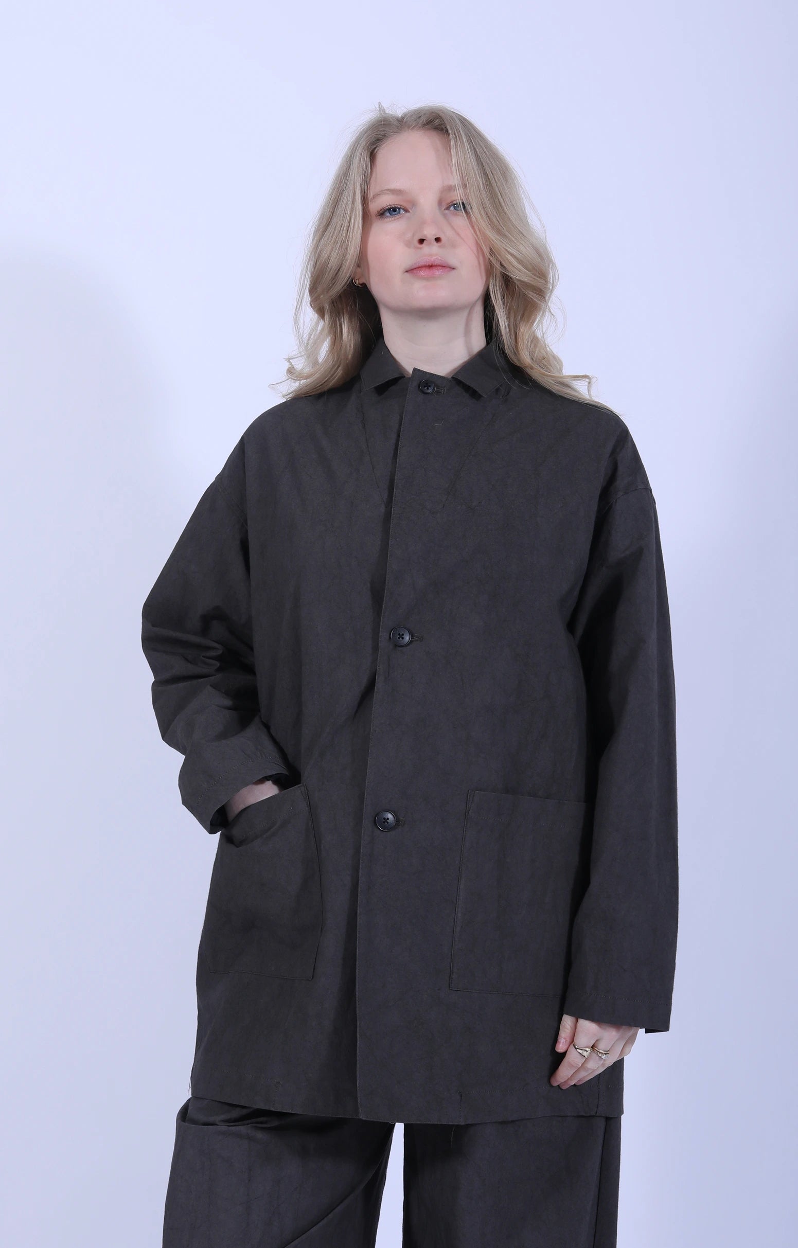 Tailored Collar Jacket Charcoal