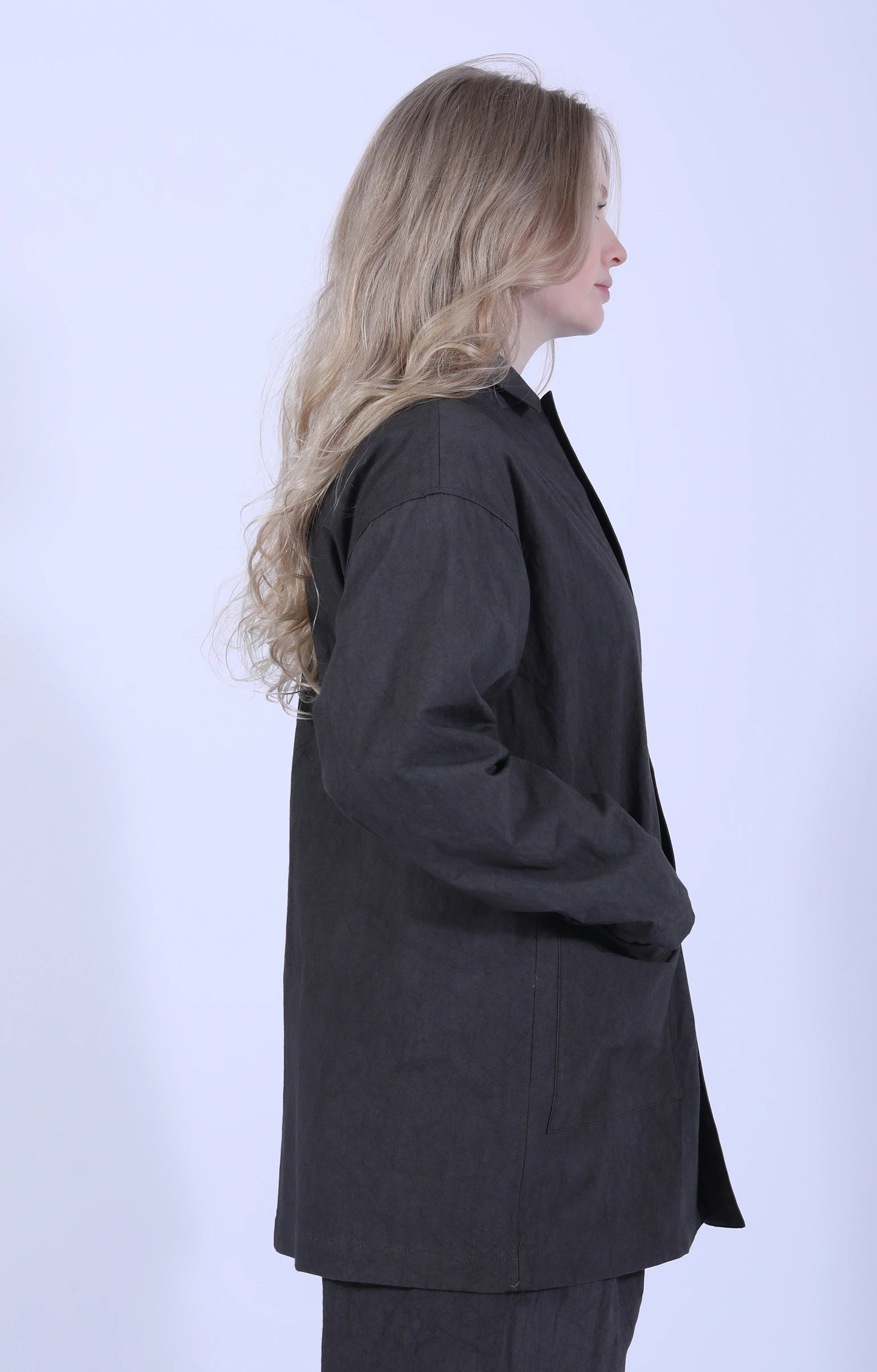 Tailored Collar Jacket Charcoal