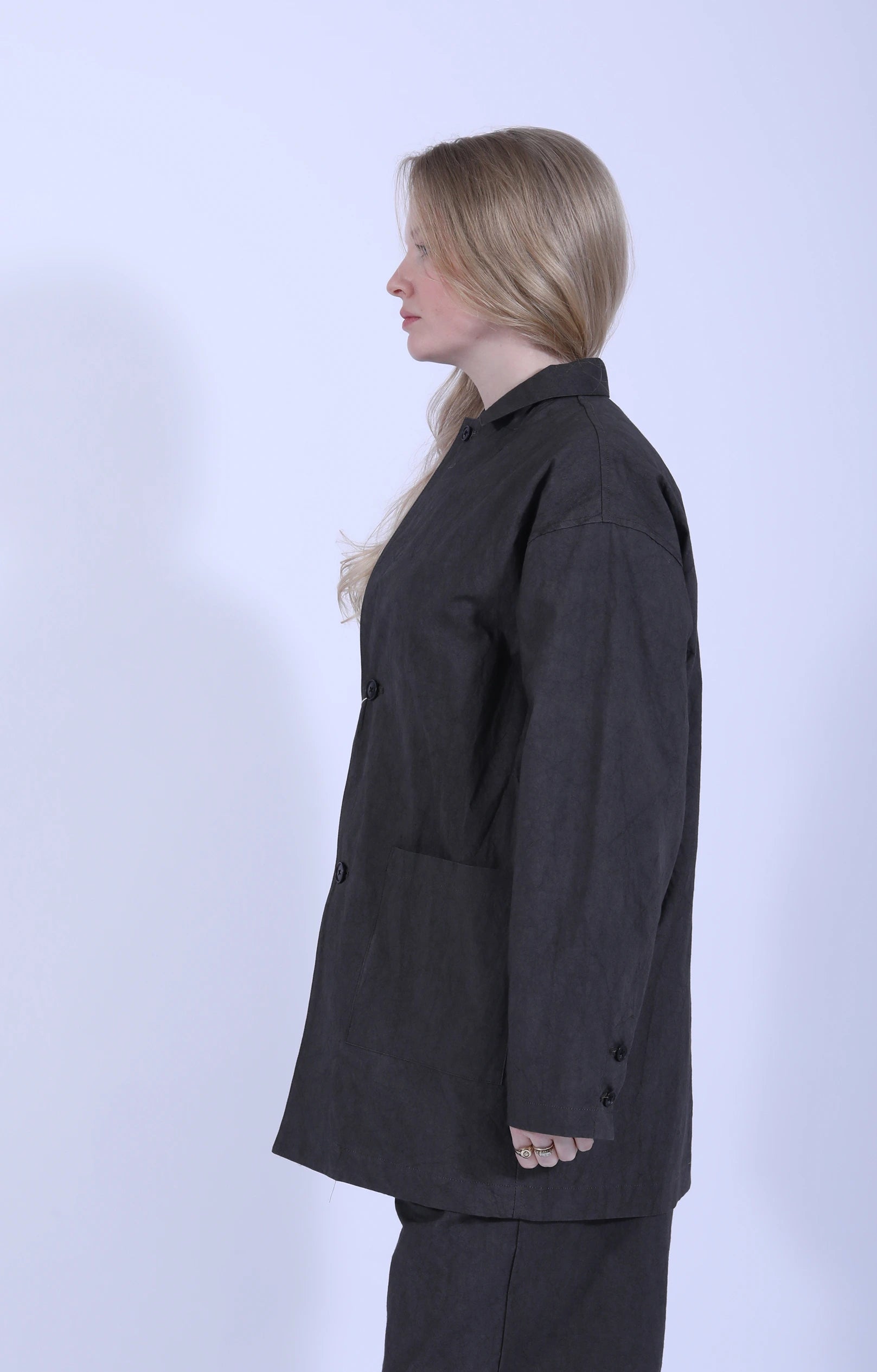 Tailored Collar Jacket Charcoal