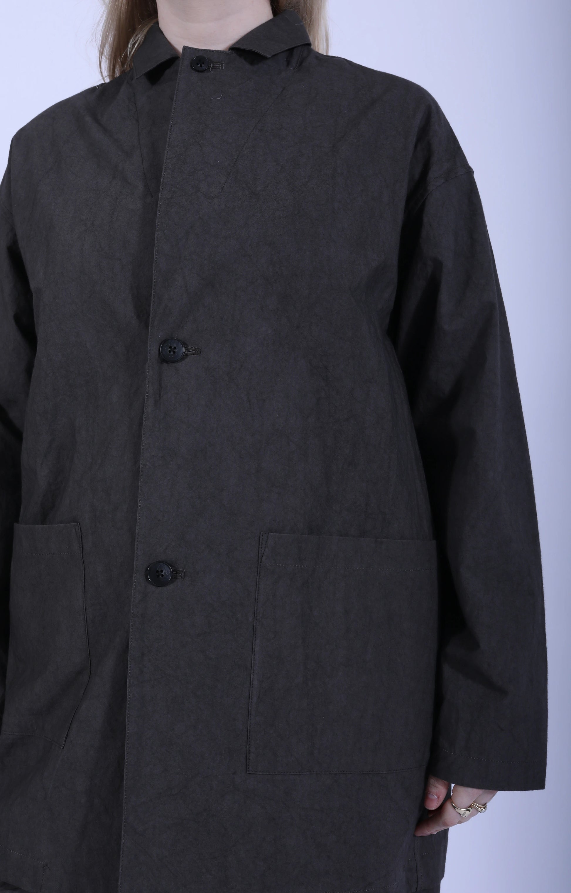 Tailored Collar Jacket Charcoal
