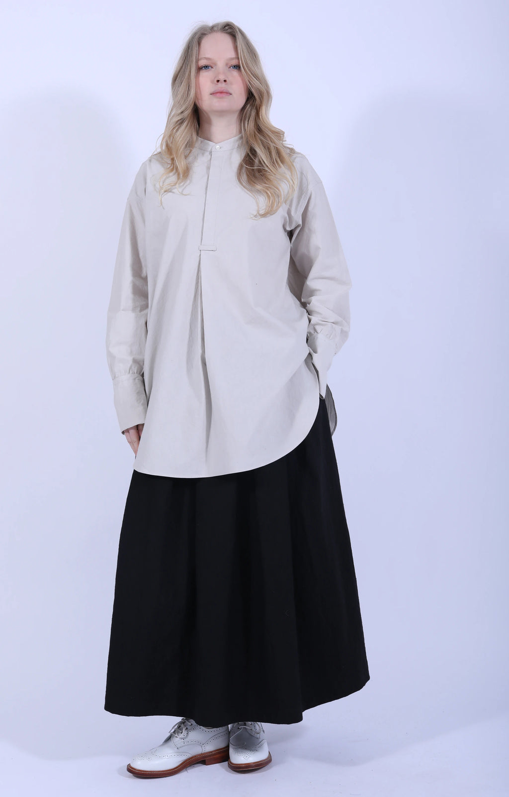 Cotton Tunic Shirt Light Gray