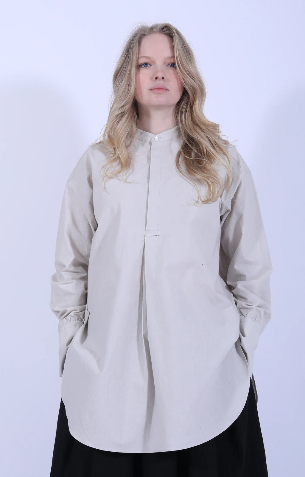 Cotton Tunic Shirt Light Gray