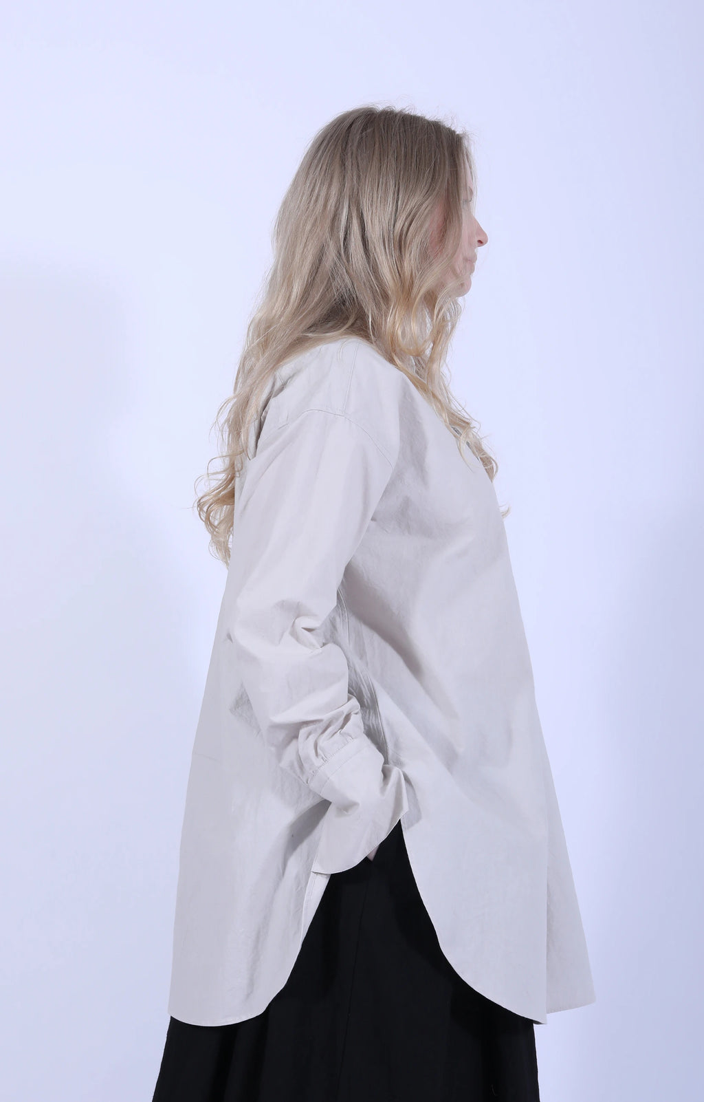 Cotton Tunic Shirt Light Gray
