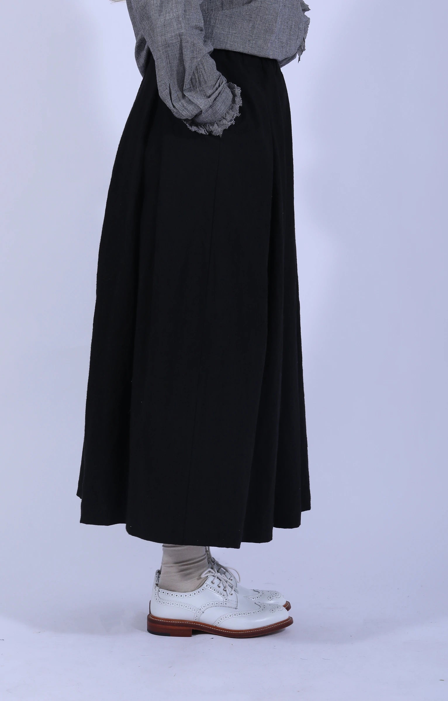 Cotton Linen Tucked Skirt