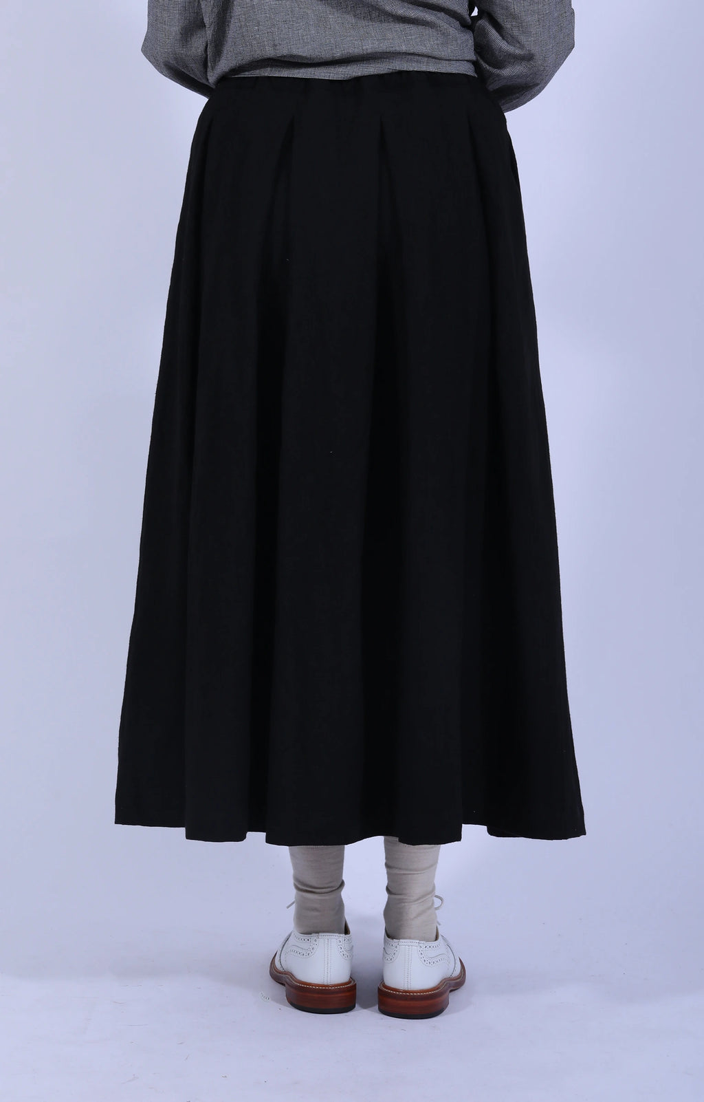 Cotton Linen Tucked Skirt