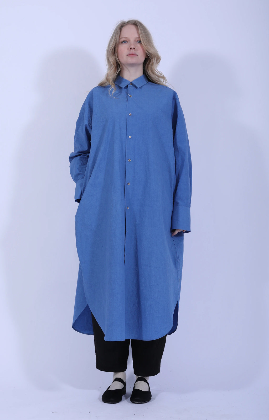 Wide Shirt Dress Blue
