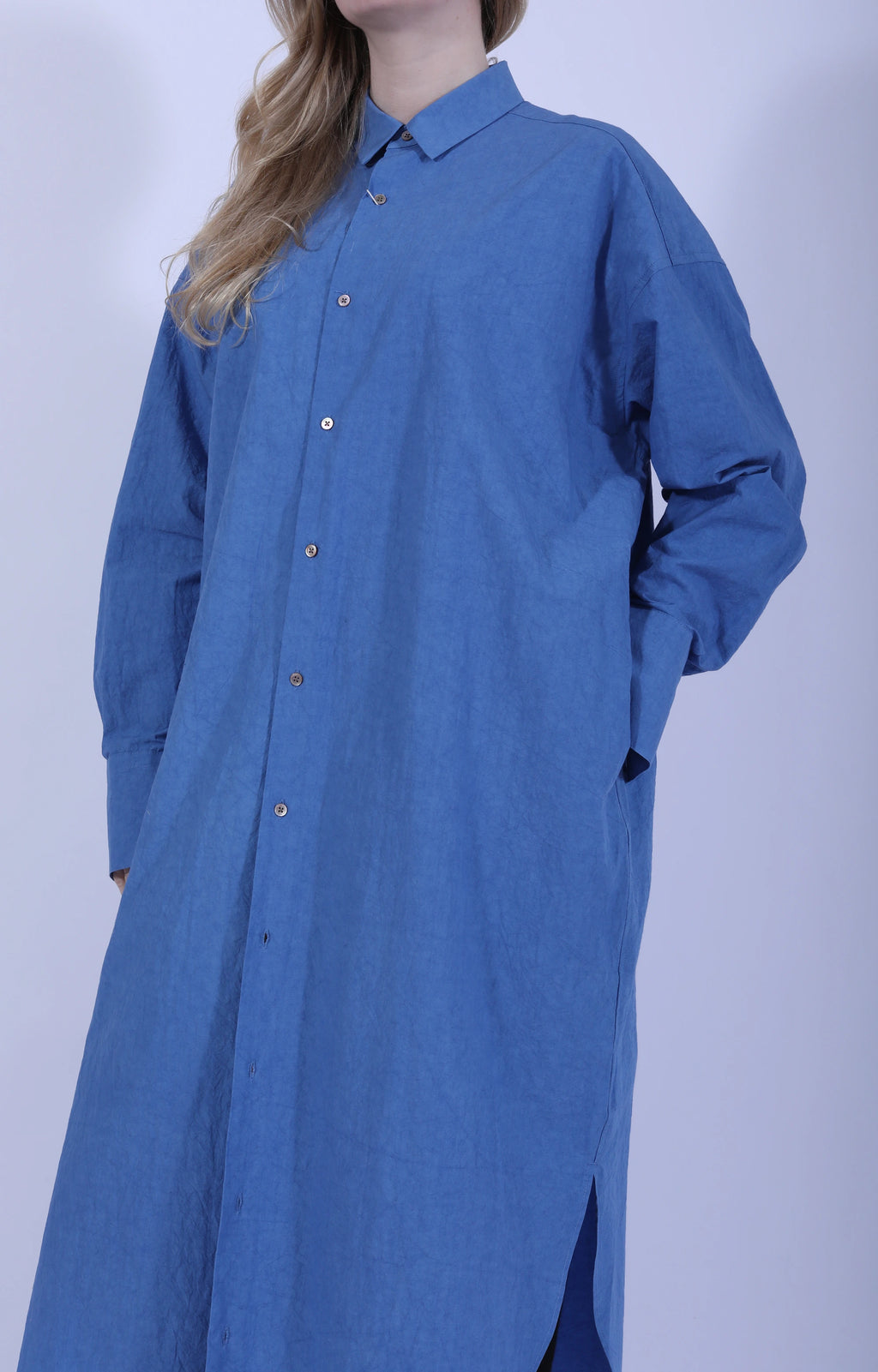 Wide Shirt Dress Blue
