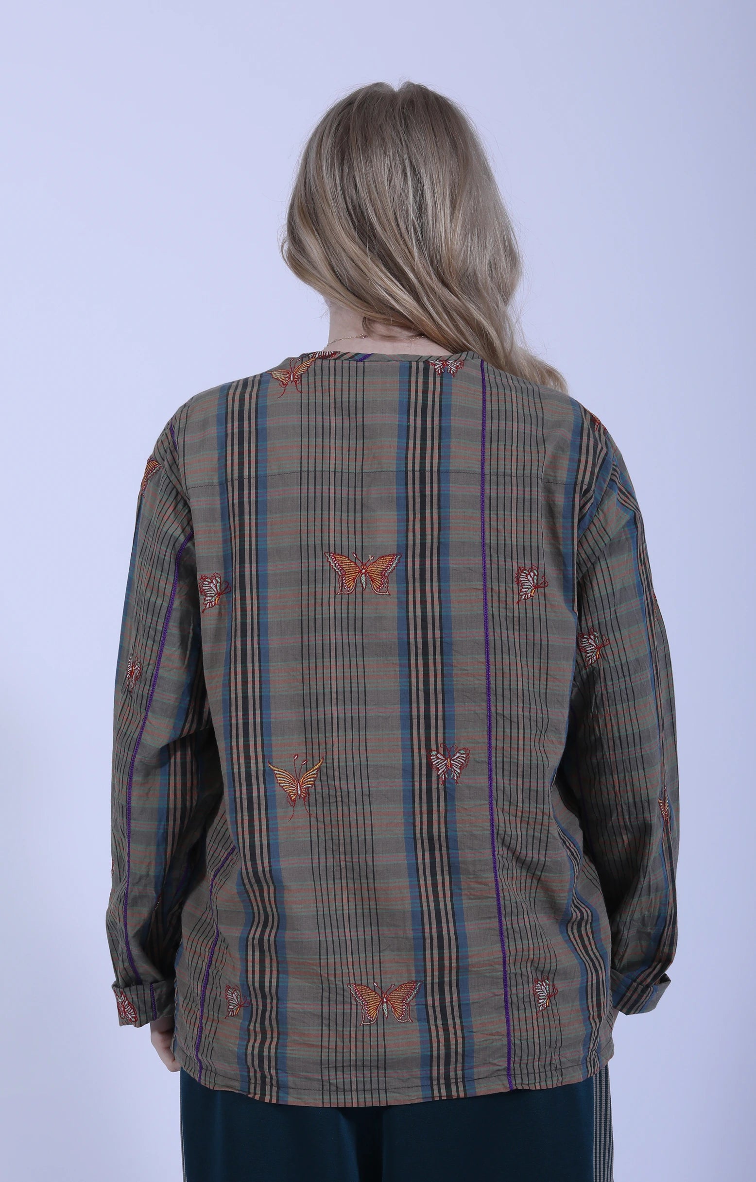 V-Neck Cardigan Madras Green