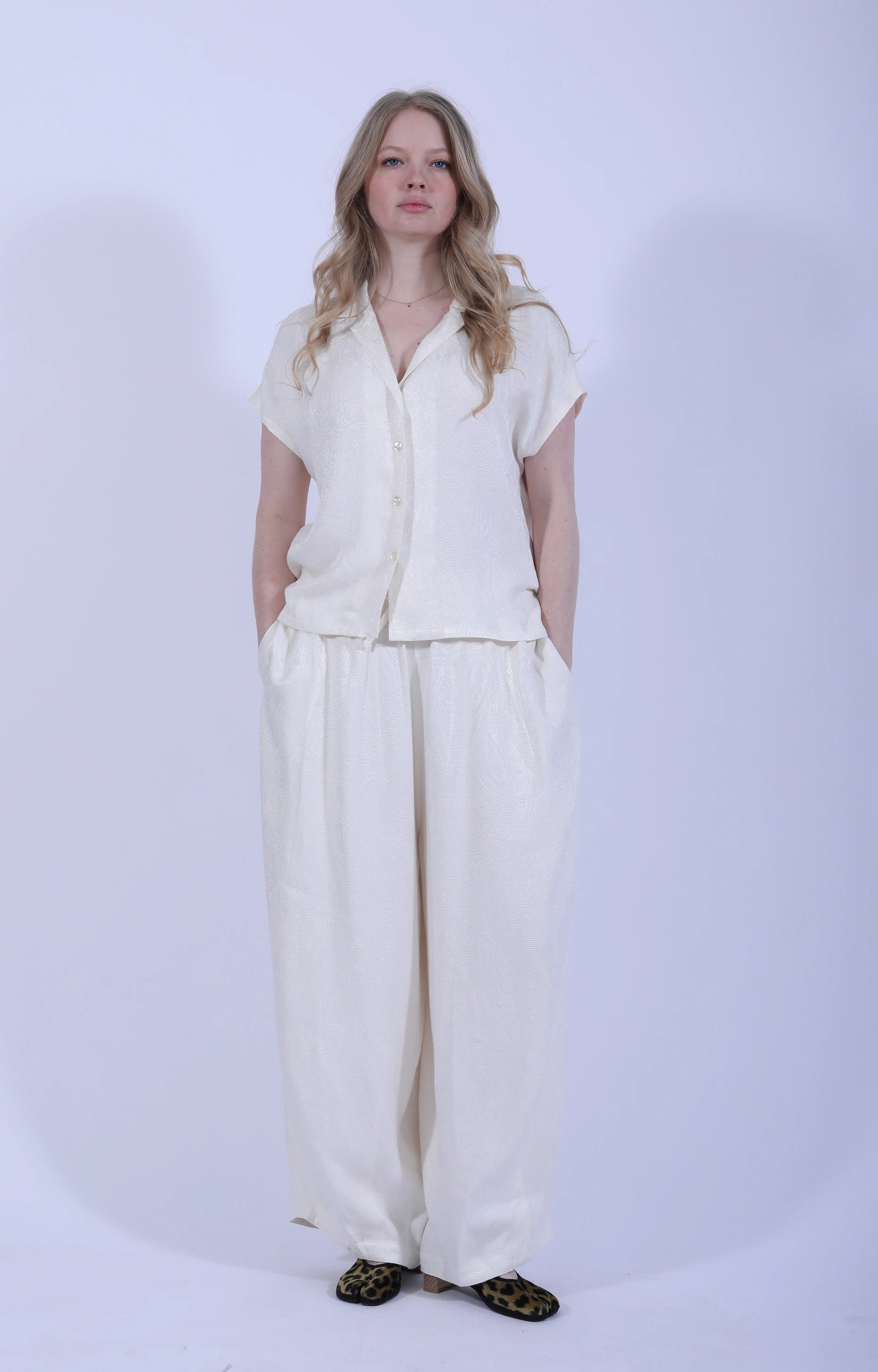 French Sleeves Blouse Paisley Jacq. Off White