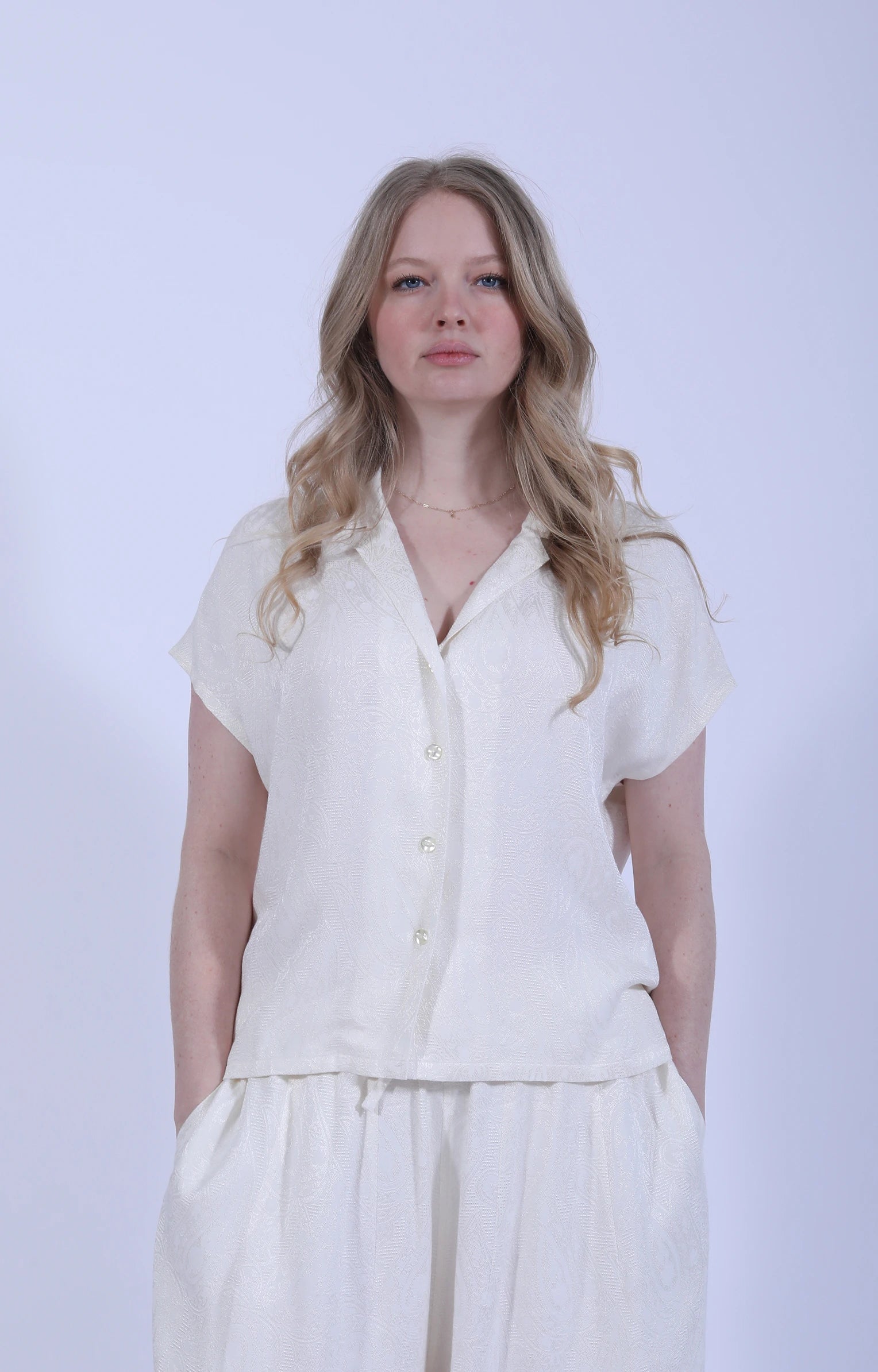 French Sleeves Blouse Paisley Jacq. Off White