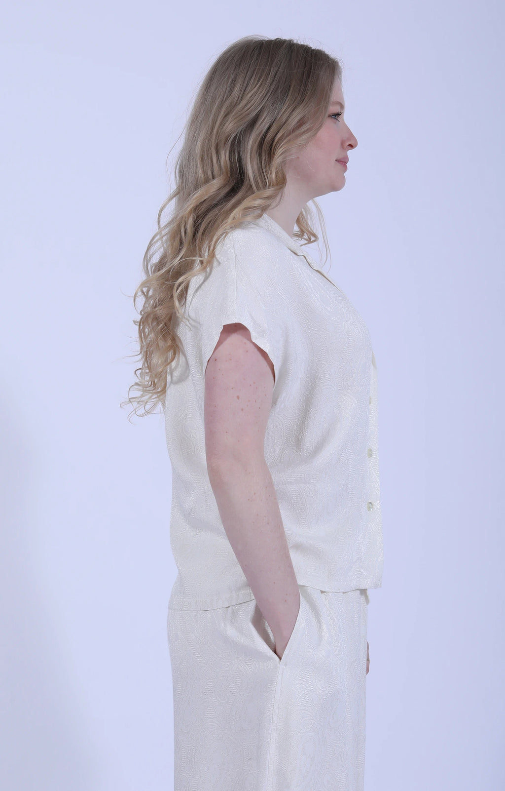 French Sleeves Blouse Paisley Jacq. Off White