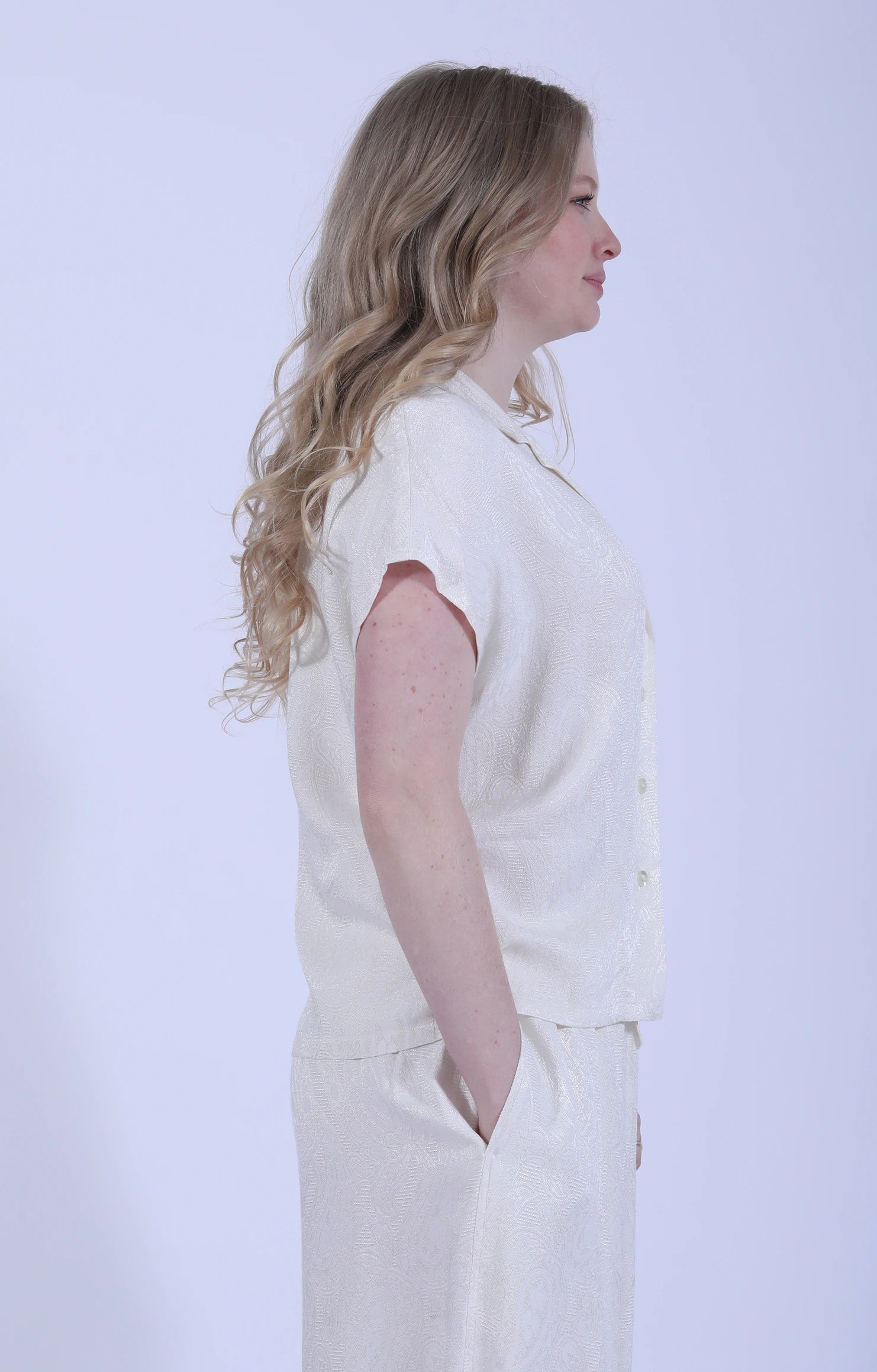 French Sleeves Blouse Paisley Jacq. Off White