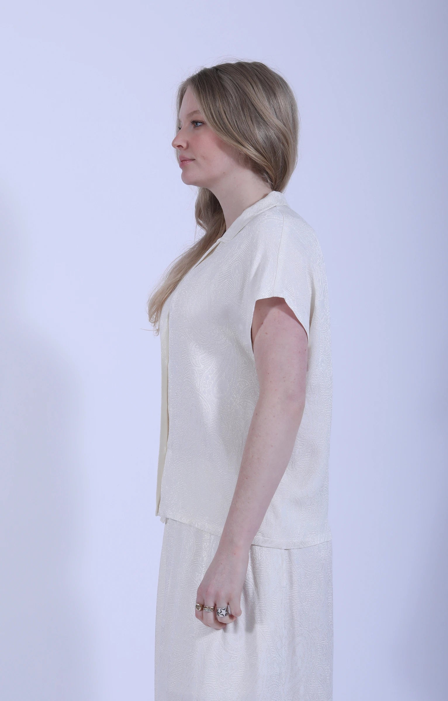 French Sleeves Blouse Paisley Jacq. Off White