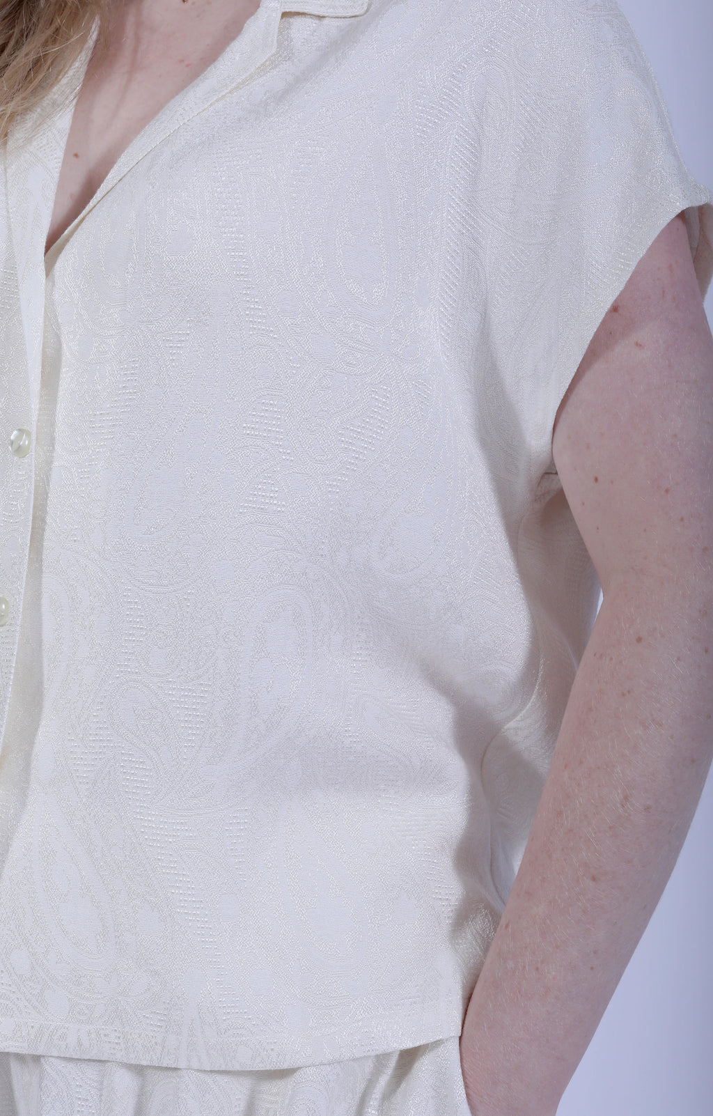 French Sleeves Blouse Paisley Jacq. Off White