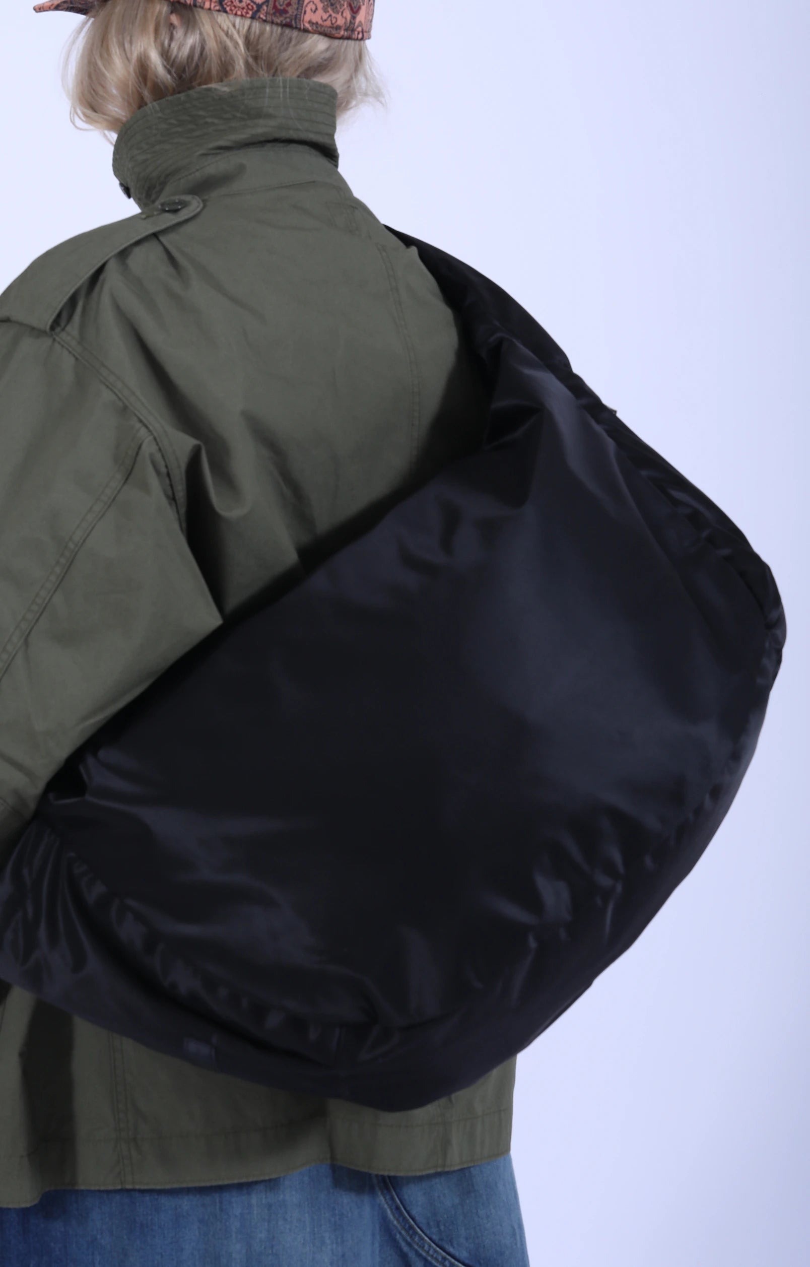 Ark Large Solid Shoulder Bag Black