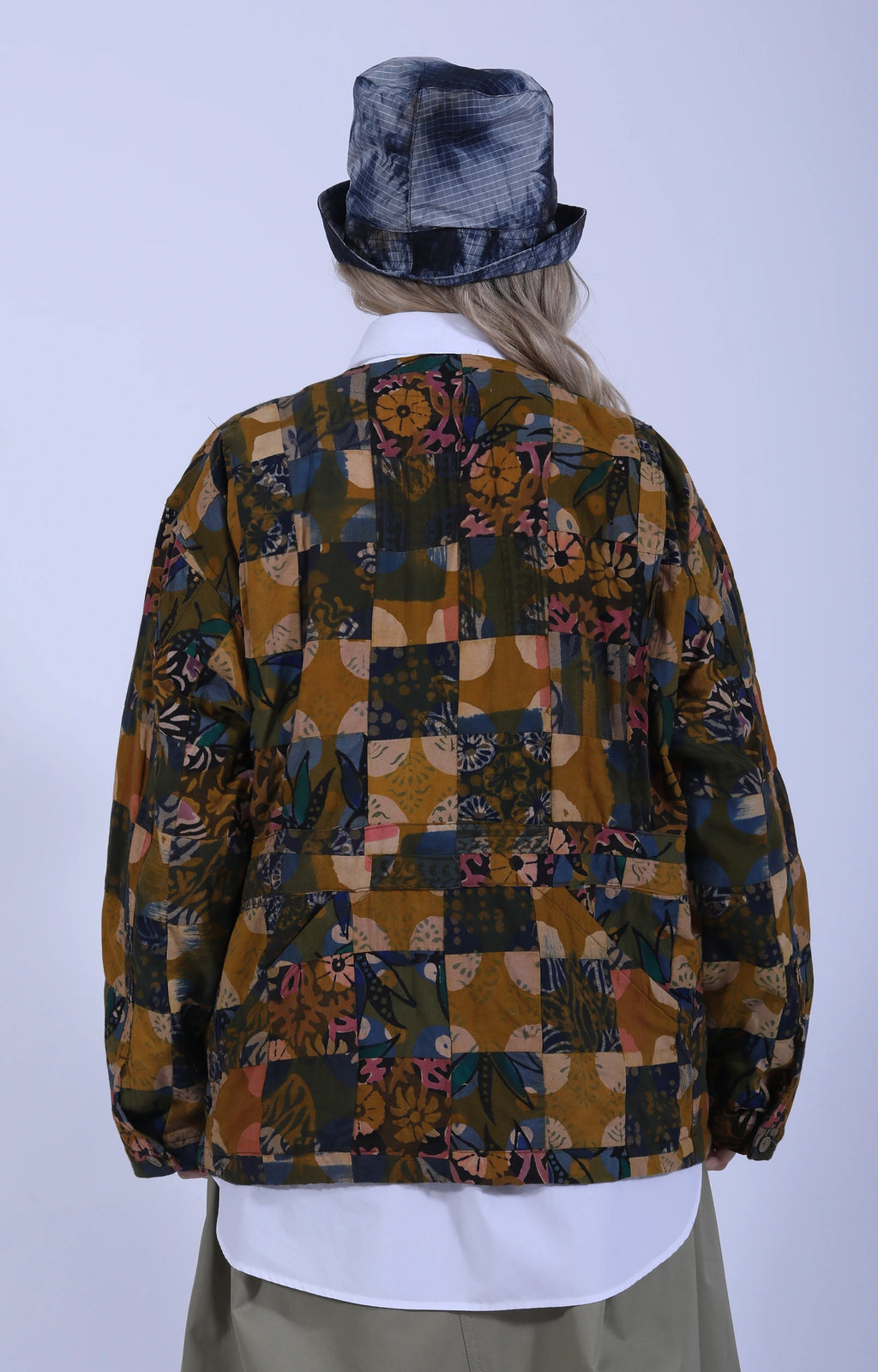 Cardigan Jacket Olive Multi Patch