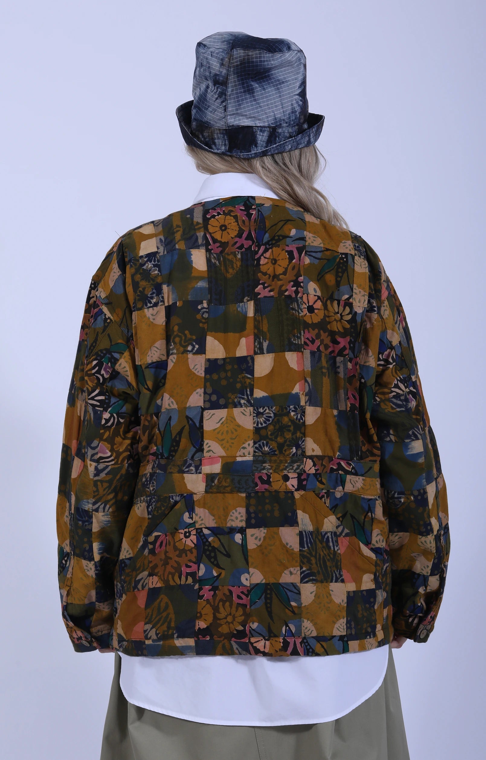 Cardigan Jacket Olive Multi Patch