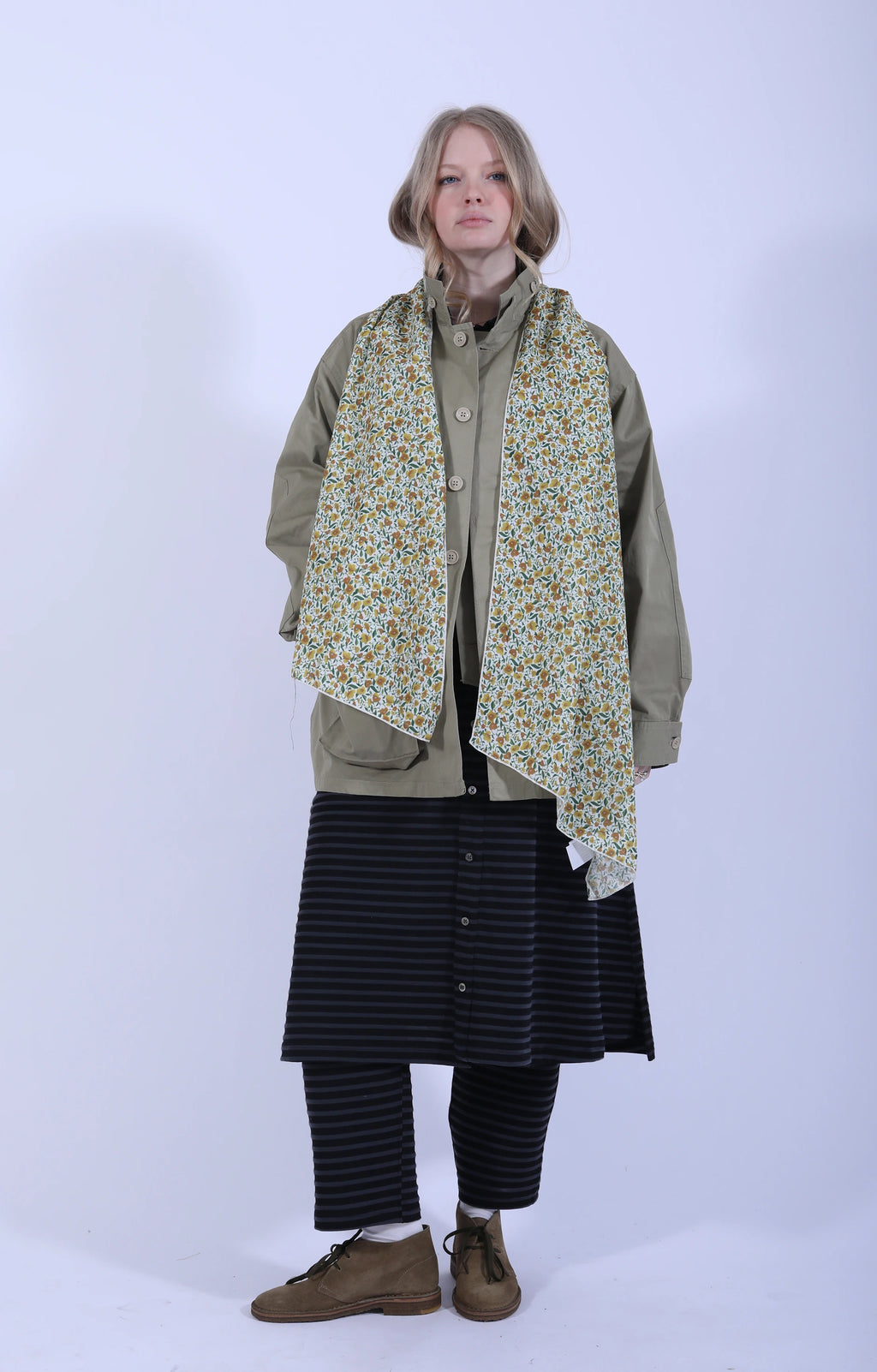 Long Scarf Yellow Small Floral