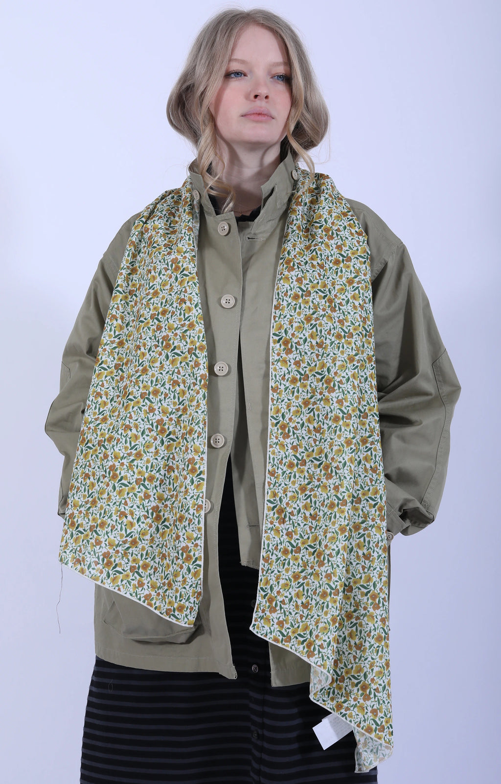 Long Scarf Yellow Small Floral