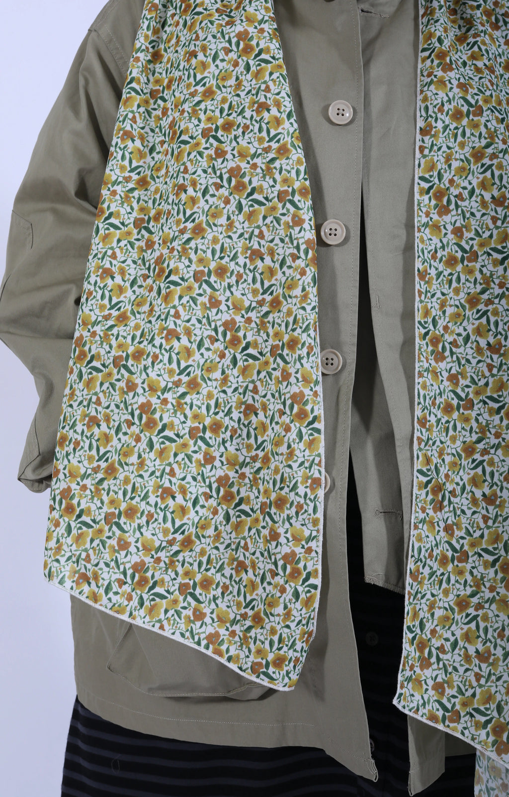 Long Scarf Yellow Small Floral