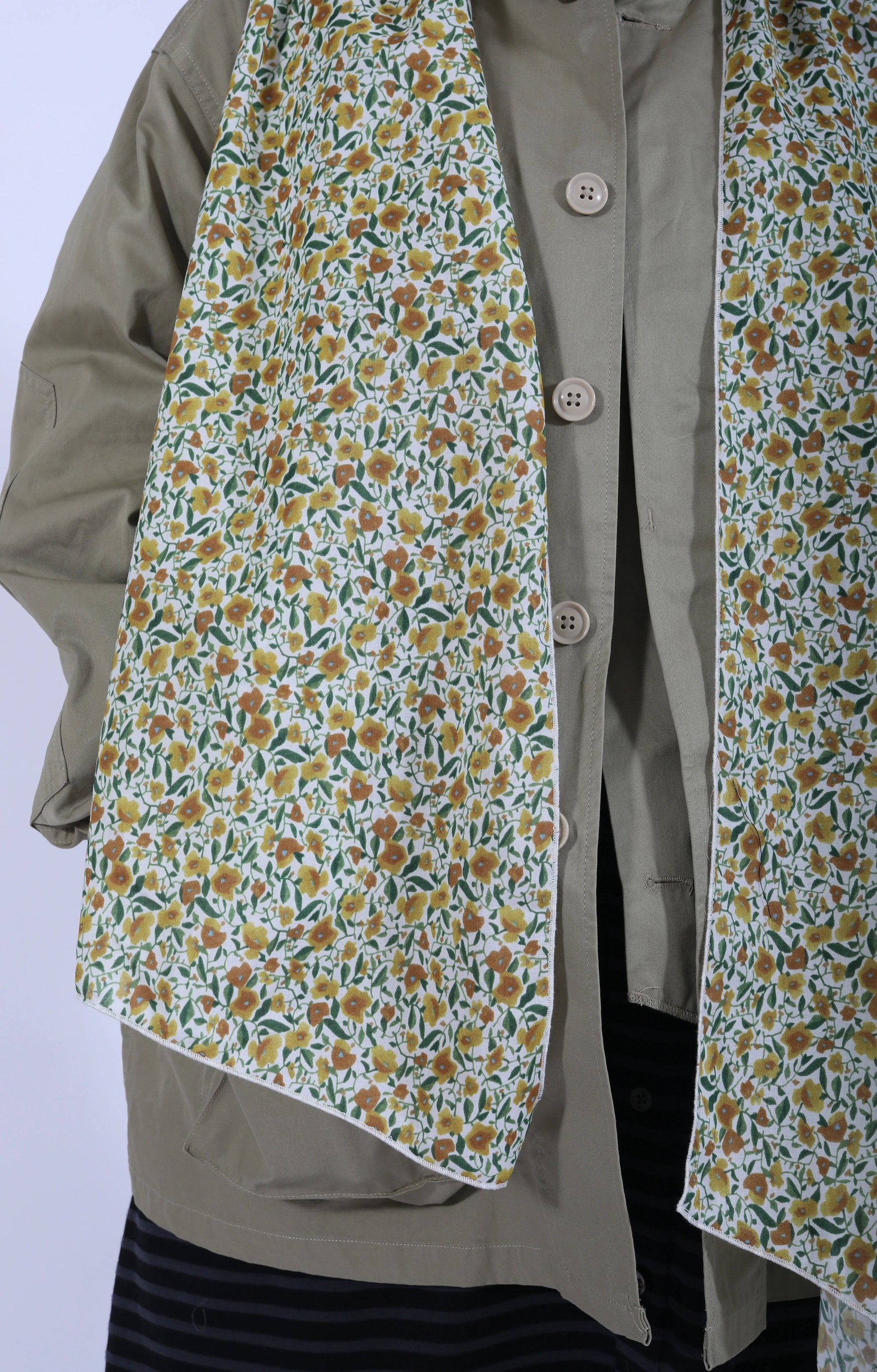 Long Scarf Yellow Small Floral