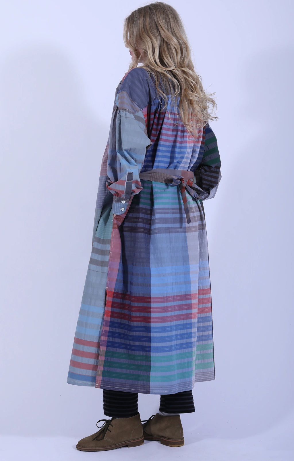 Banded Painter Dress Big Plaid
