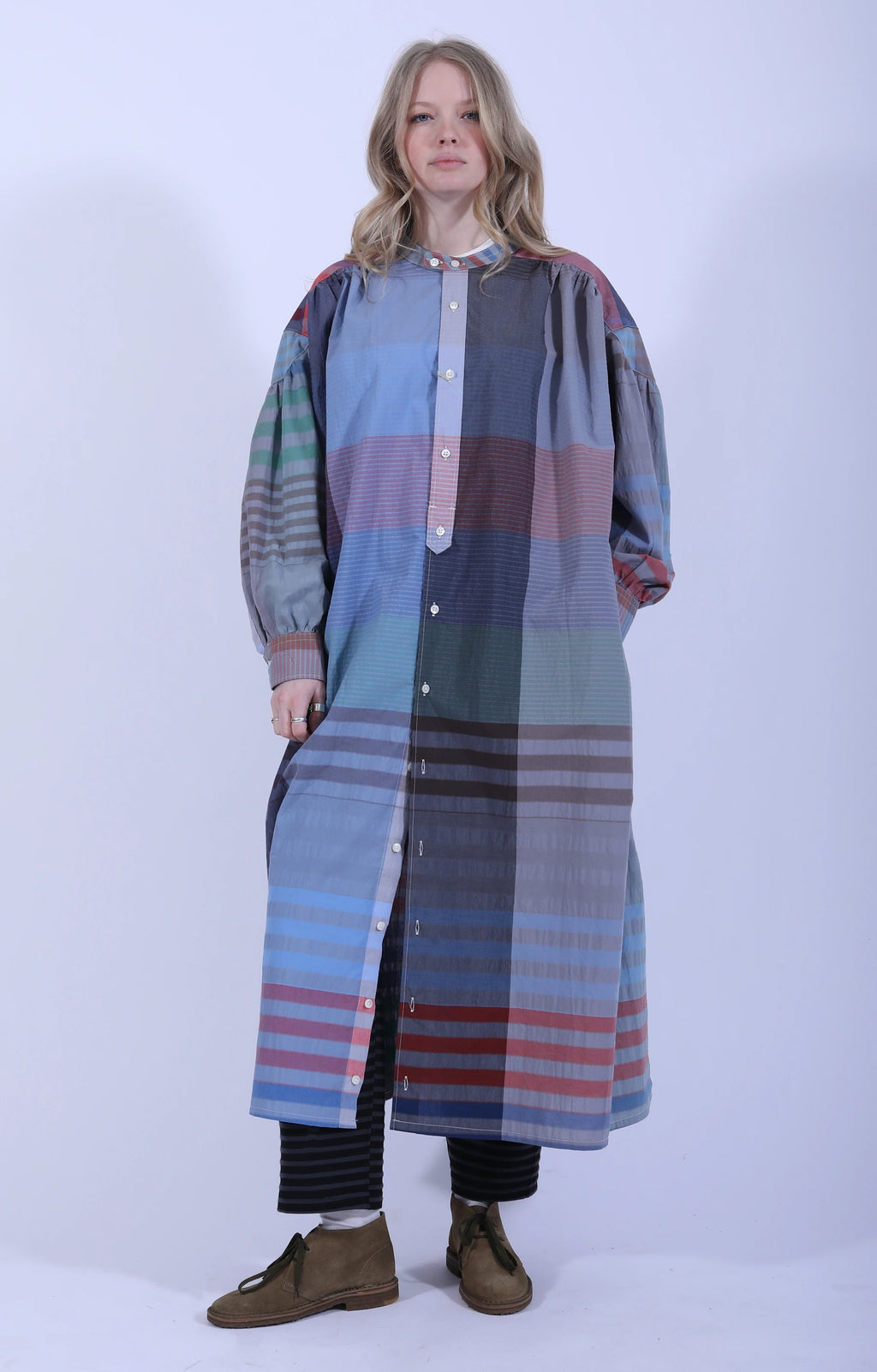 Banded Painter Dress Big Plaid