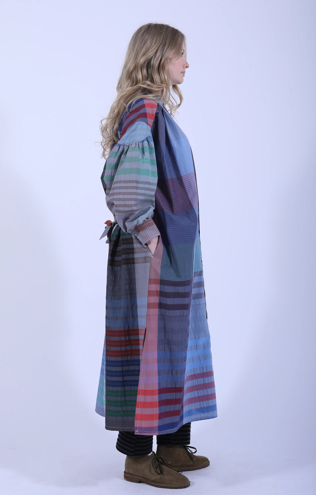 Banded Painter Dress Big Plaid