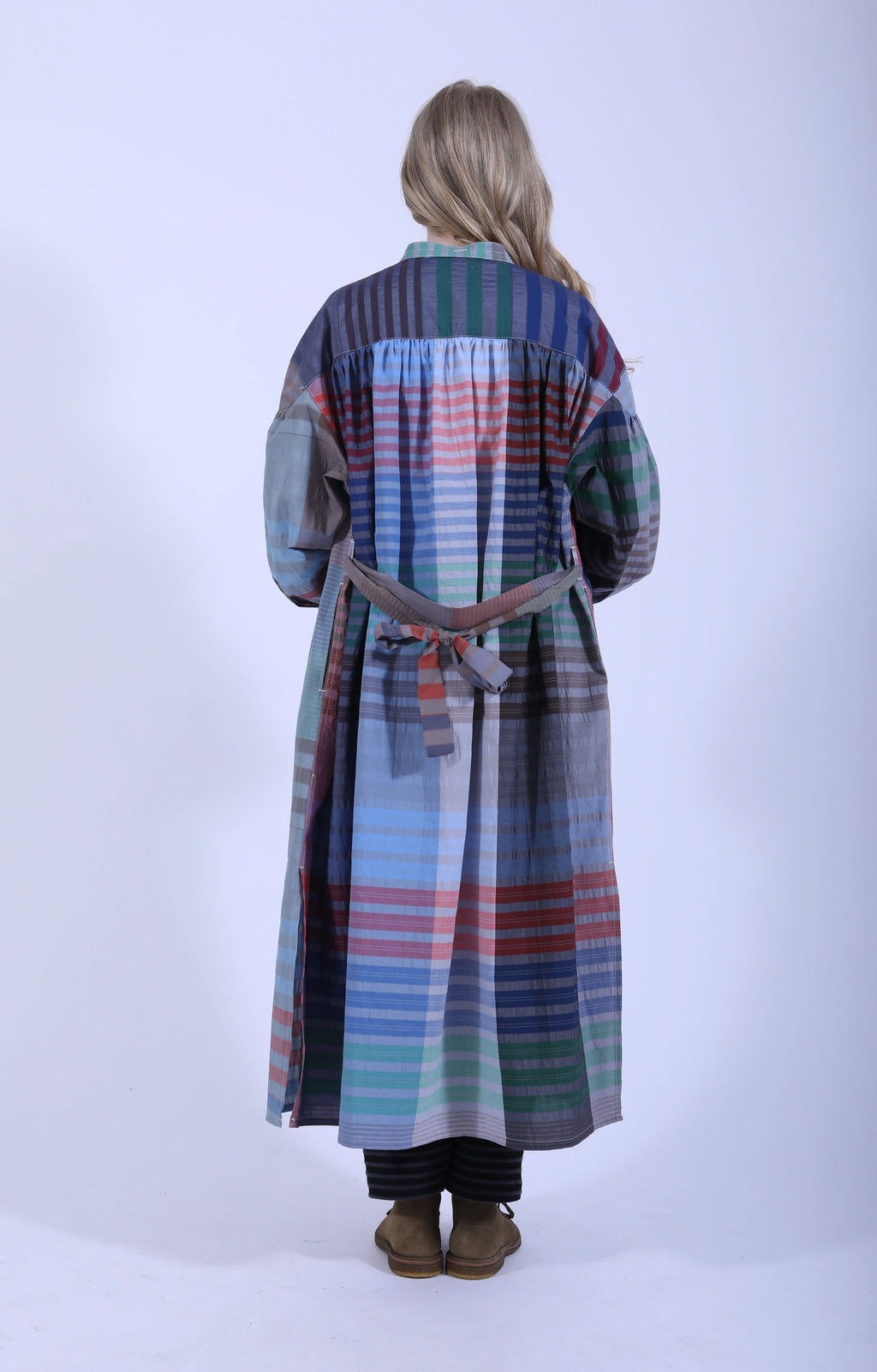 Banded Painter Dress Big Plaid