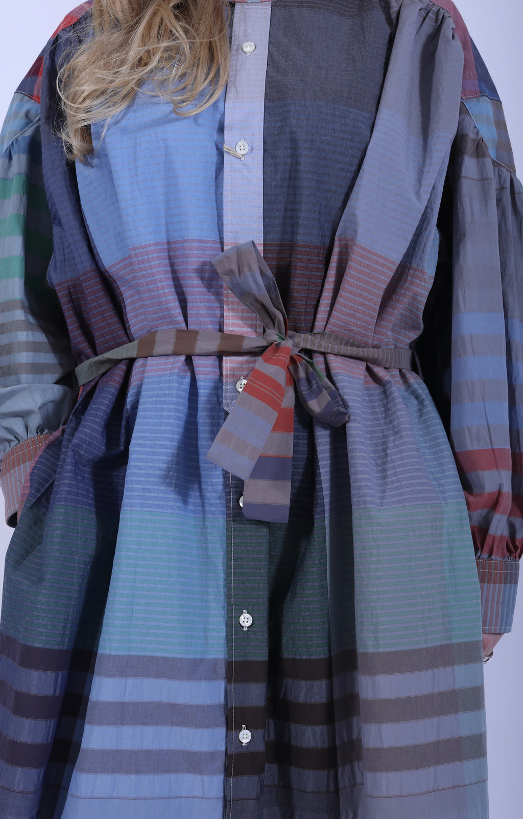 Banded Painter Dress Big Plaid