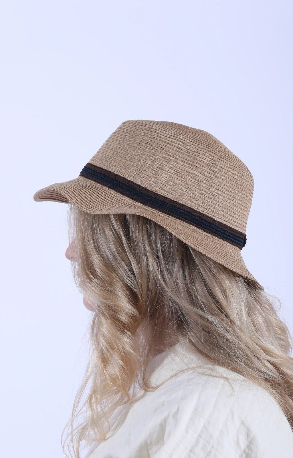Cotton Braid Cloche Beige