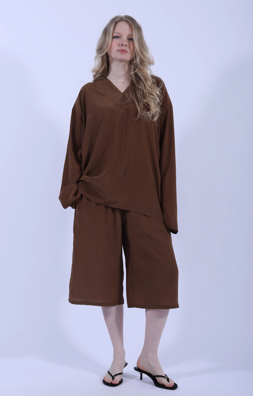 Flexy XL Brown Silk Shorts