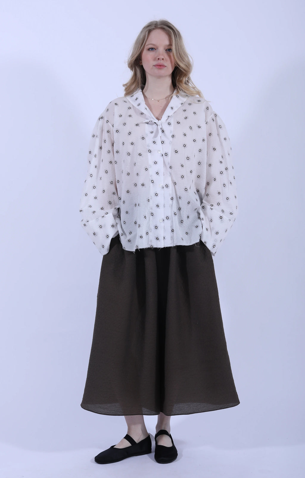 Days Shirt White/Grey Flower