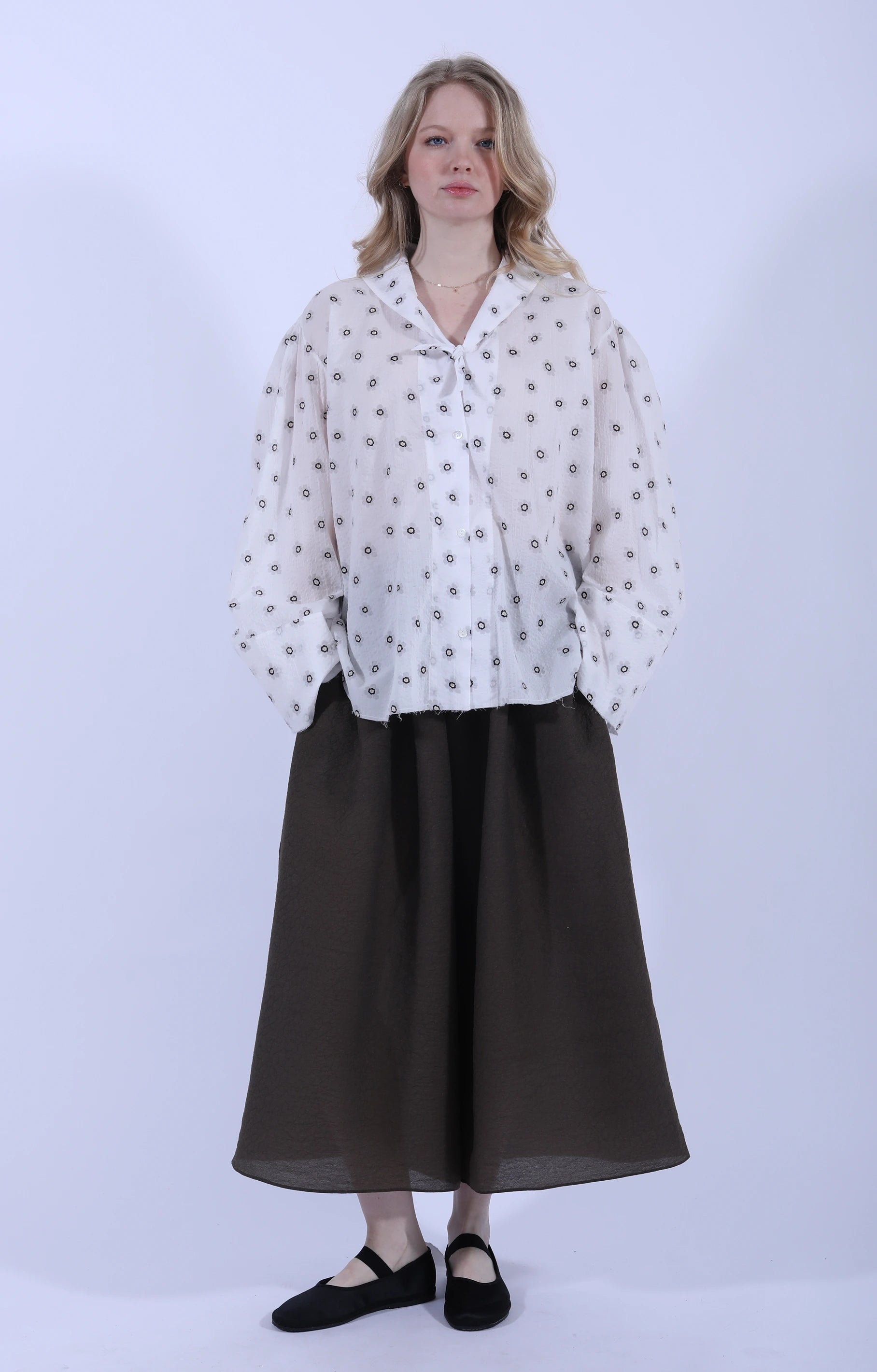 Days Shirt White/Grey Flower