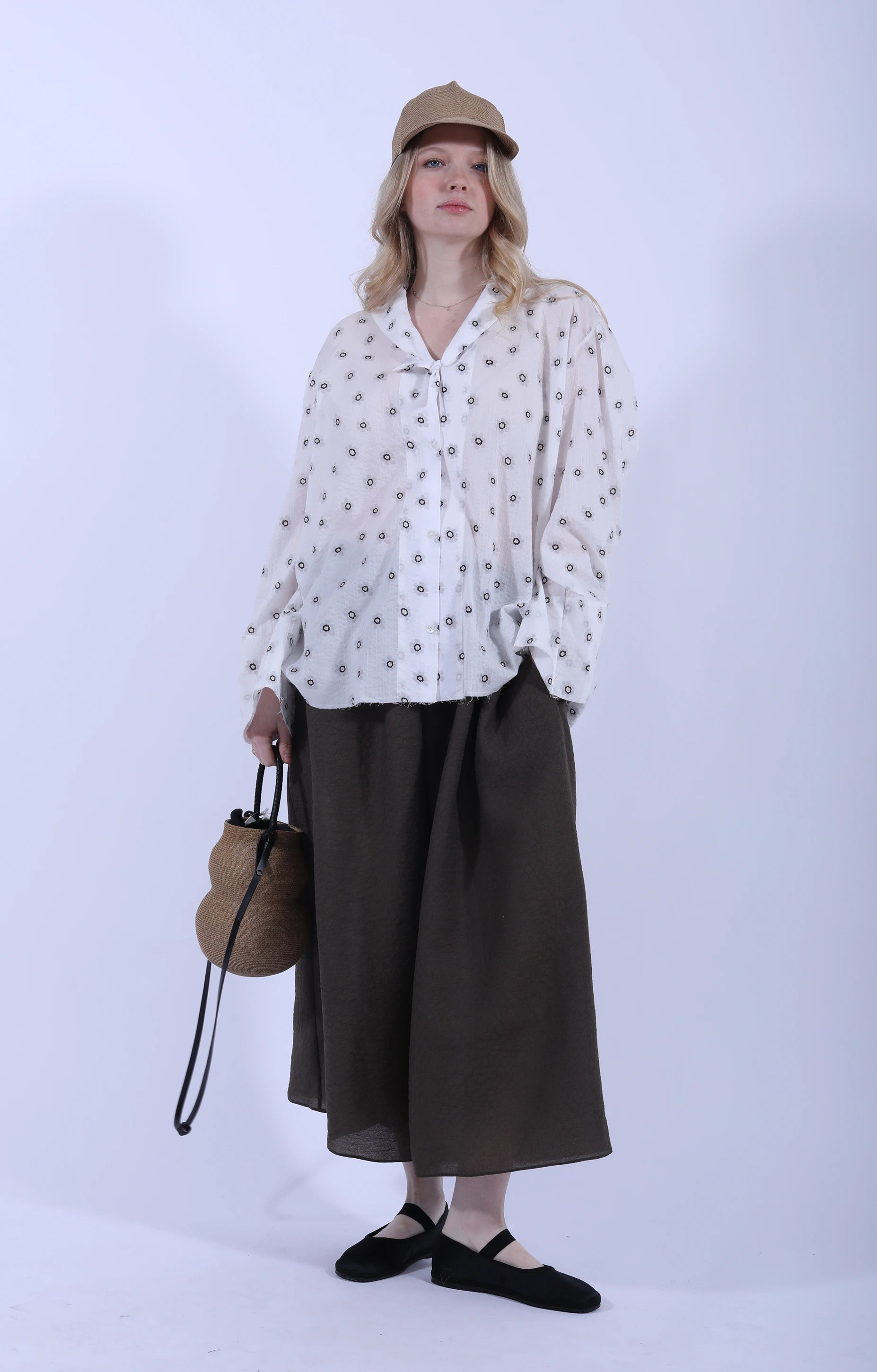 Days Shirt White/Grey Flower